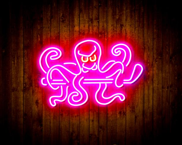 Detroit Red Wings Octopus Handmade Neon Flex LED Sign - Image 7