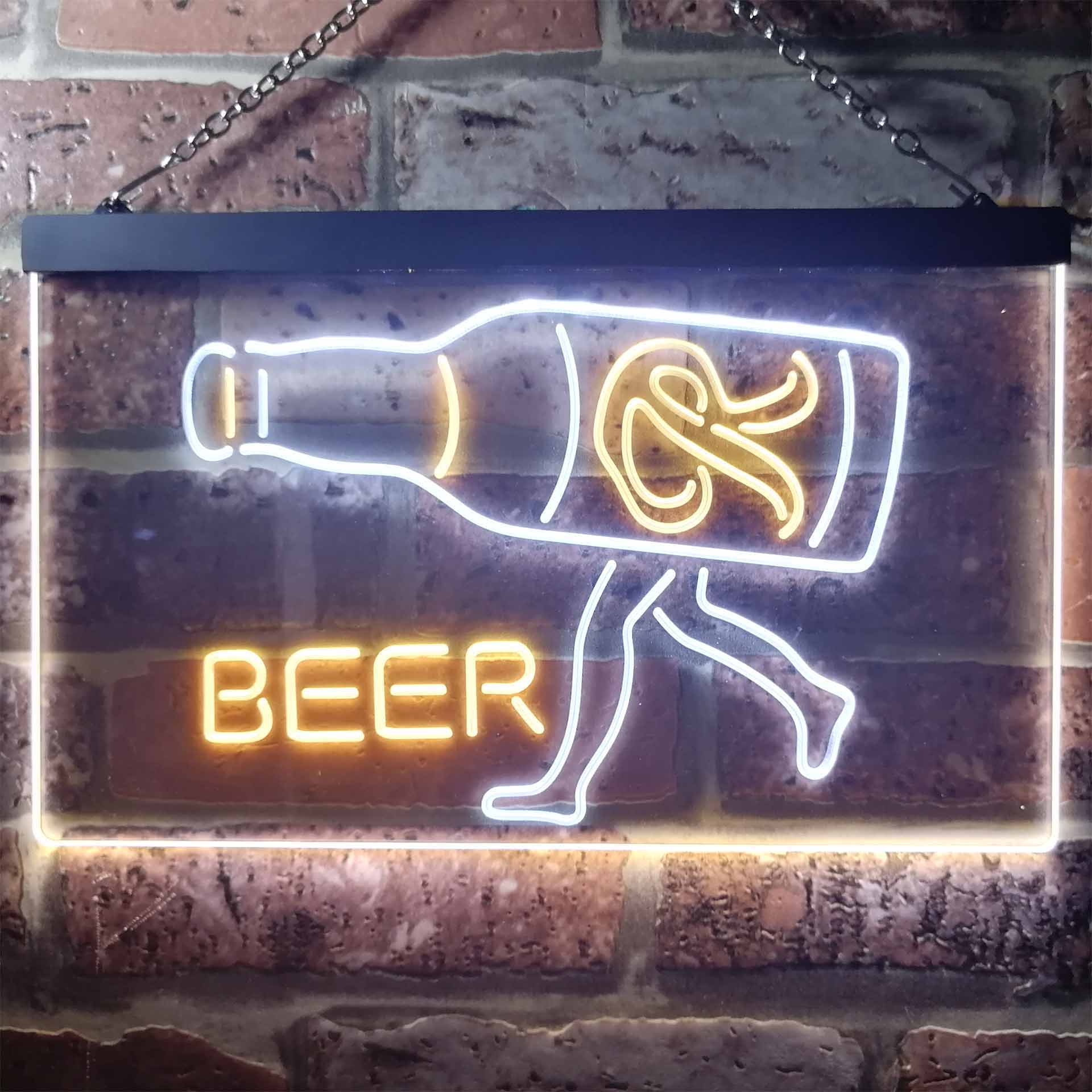 Nimmerbaum Beer Garage Man Keller Bar Home Bar Neon Light LED Sign - Image 12