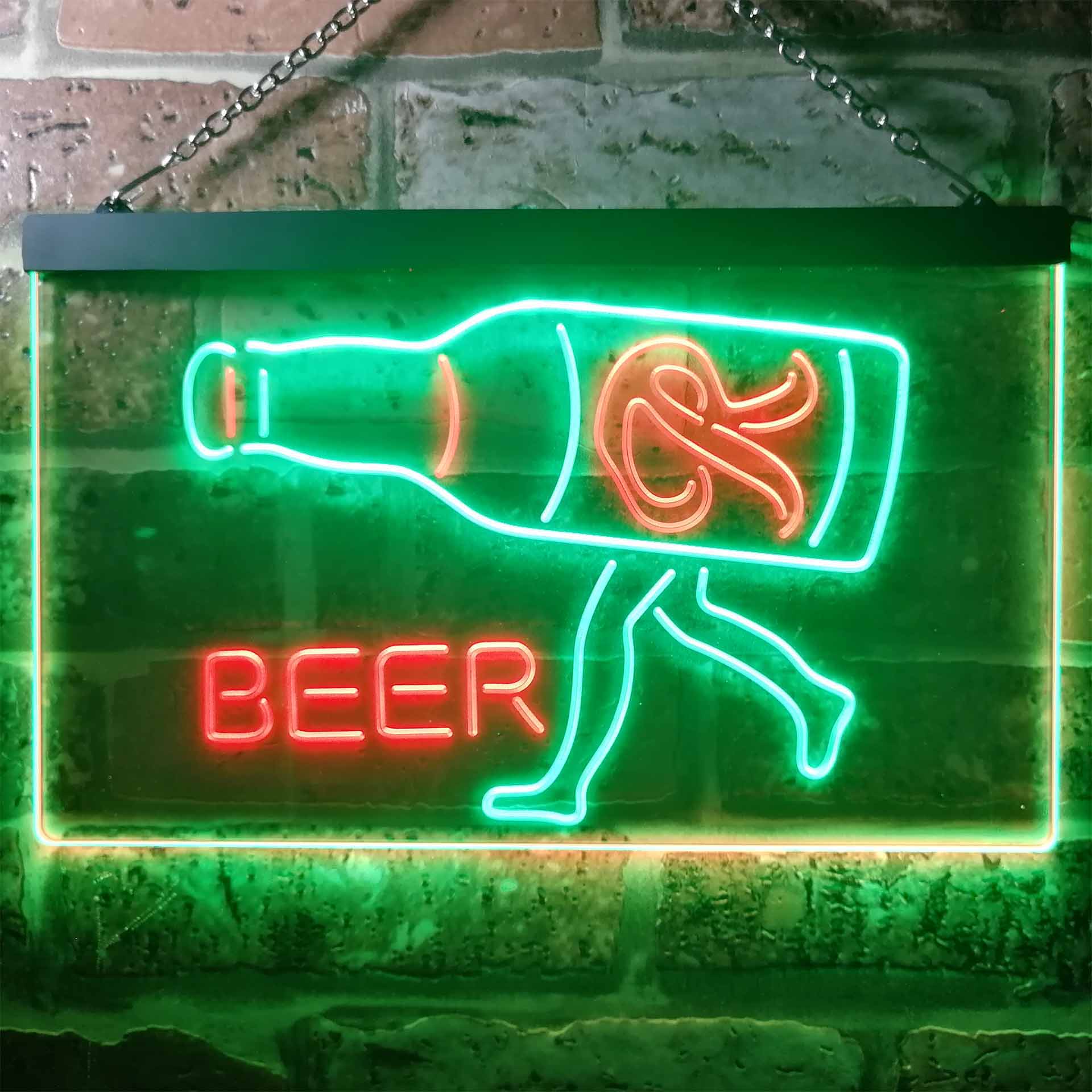 Nimmerbaum Beer Garage Man Keller Bar Home Bar Neon Light LED Sign - Image 4