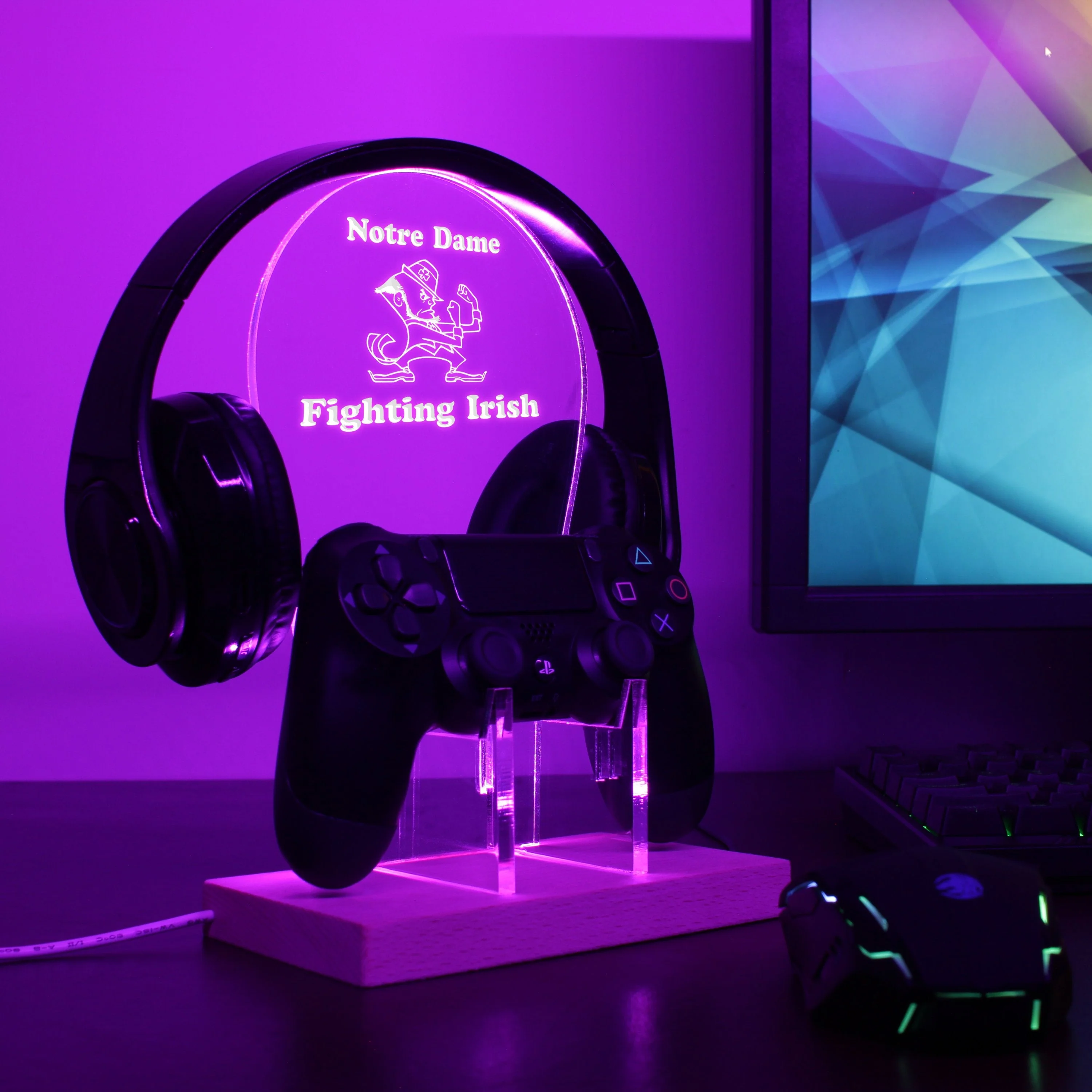 Notre Dame Fighting Irish Football LED Gaming Headset Controller Stand - Image 2