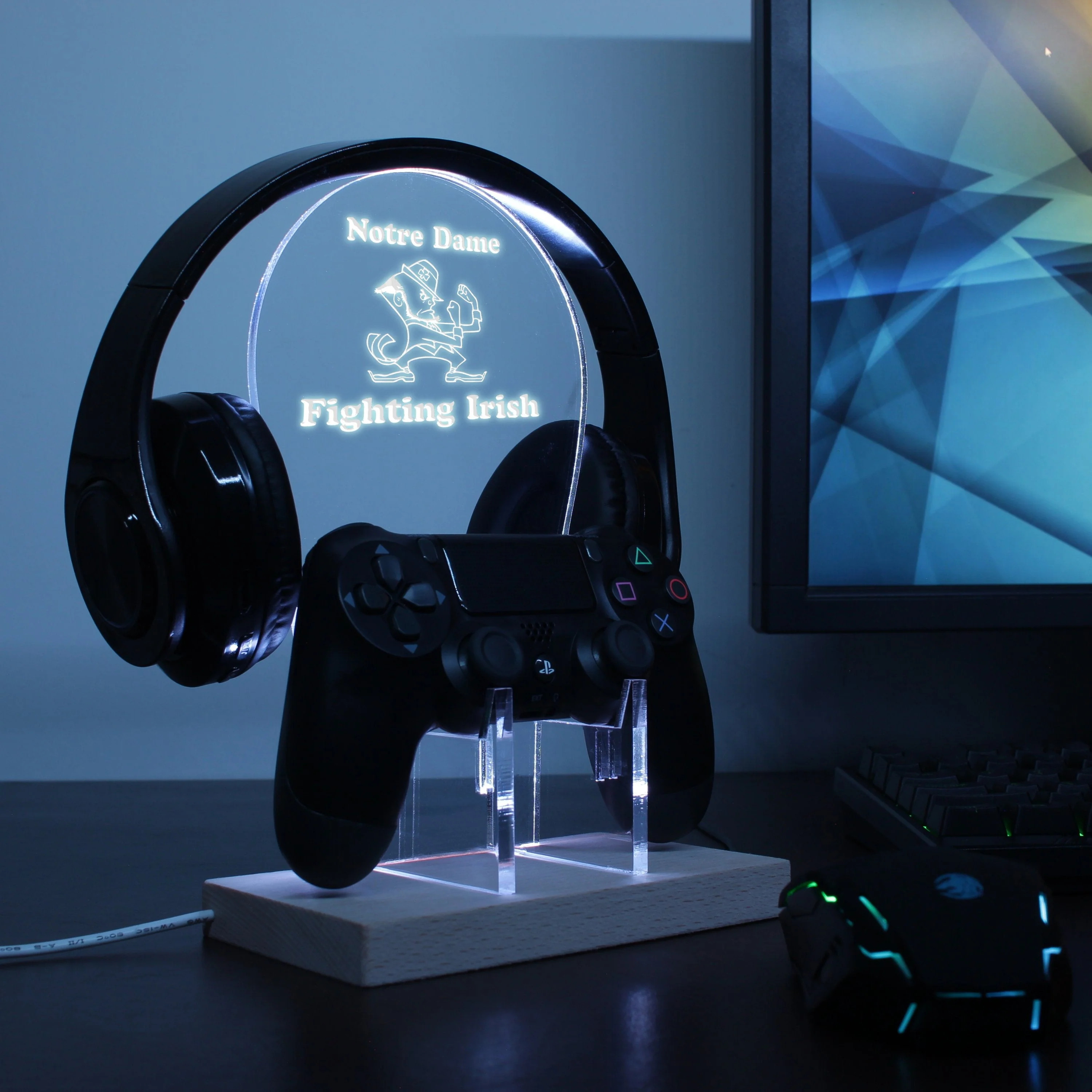 Notre Dame Fighting Irish Football LED Gaming Headset Controller Stand - Image 3