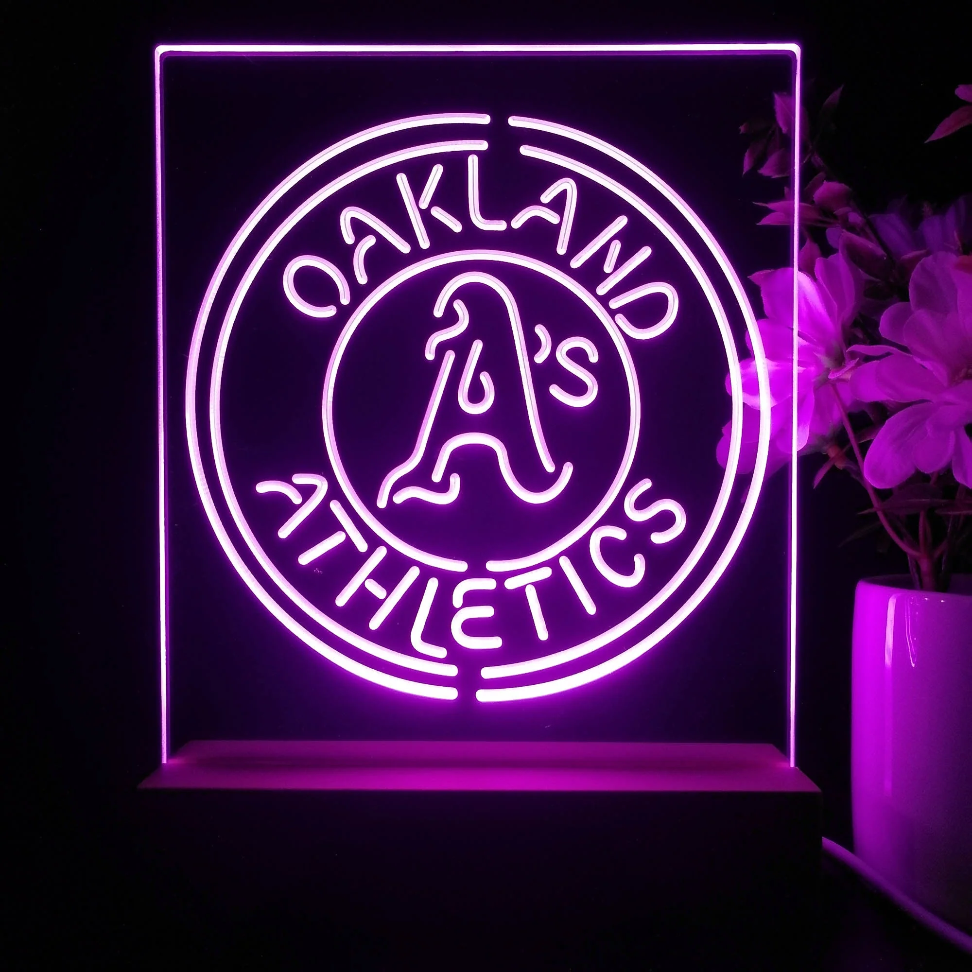Oakland Athletics Neon Sign Table Top Lamp - Image 4