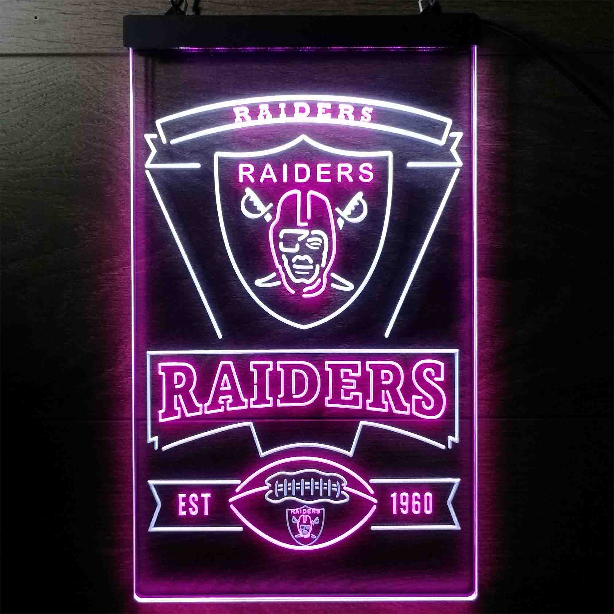 Las Vegas Raiders Est. 1960 Neon-Like LED Sign - Image 13