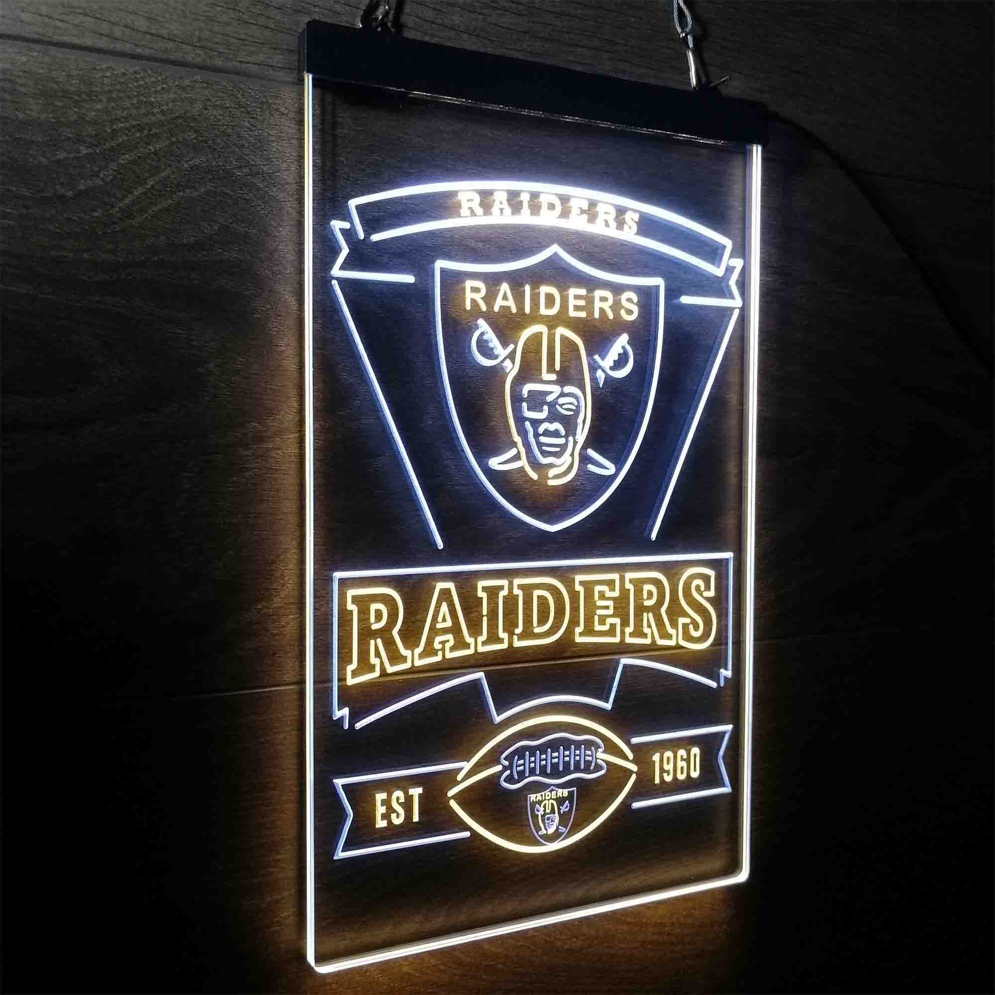 Las Vegas Raiders Est. 1960 Neon-Like LED Sign - Image 18