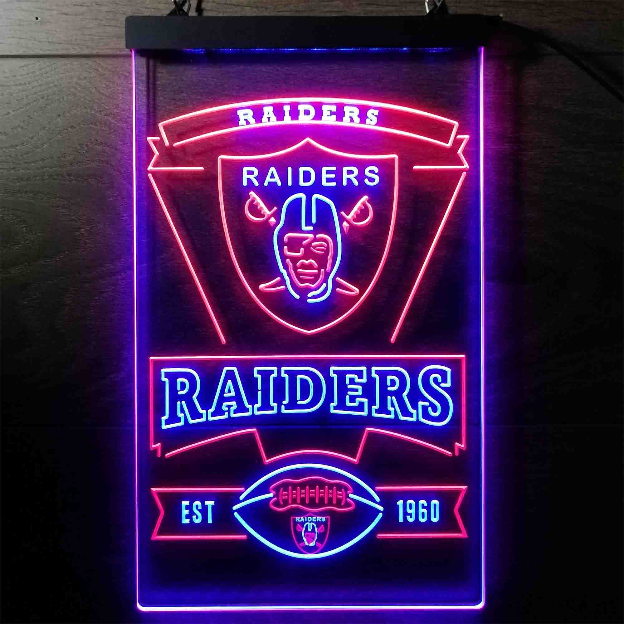 Las Vegas Raiders Est. 1960 Neon-Like LED Sign - Image 2