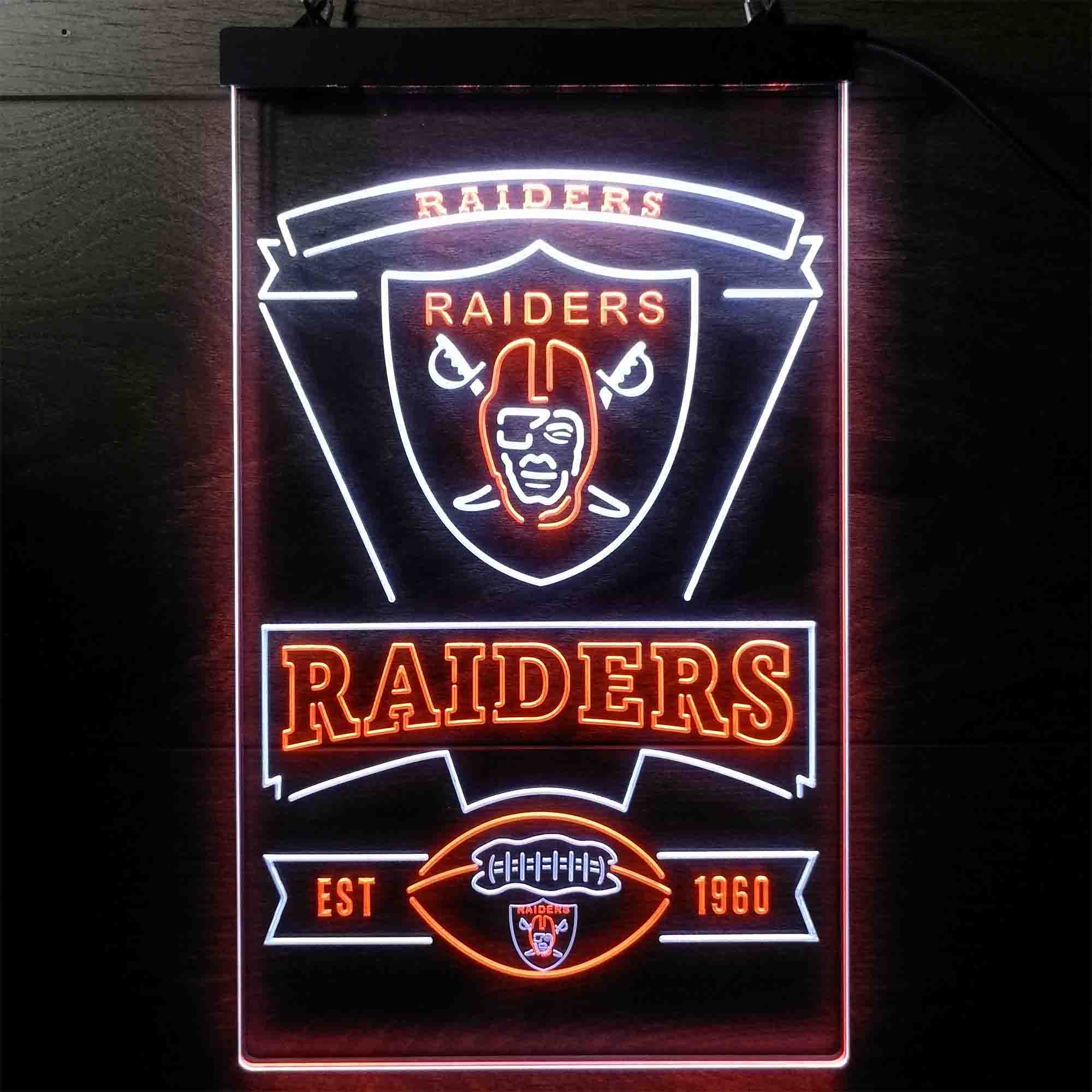 Las Vegas Raiders Est. 1960 Neon-Like LED Sign - Image 7