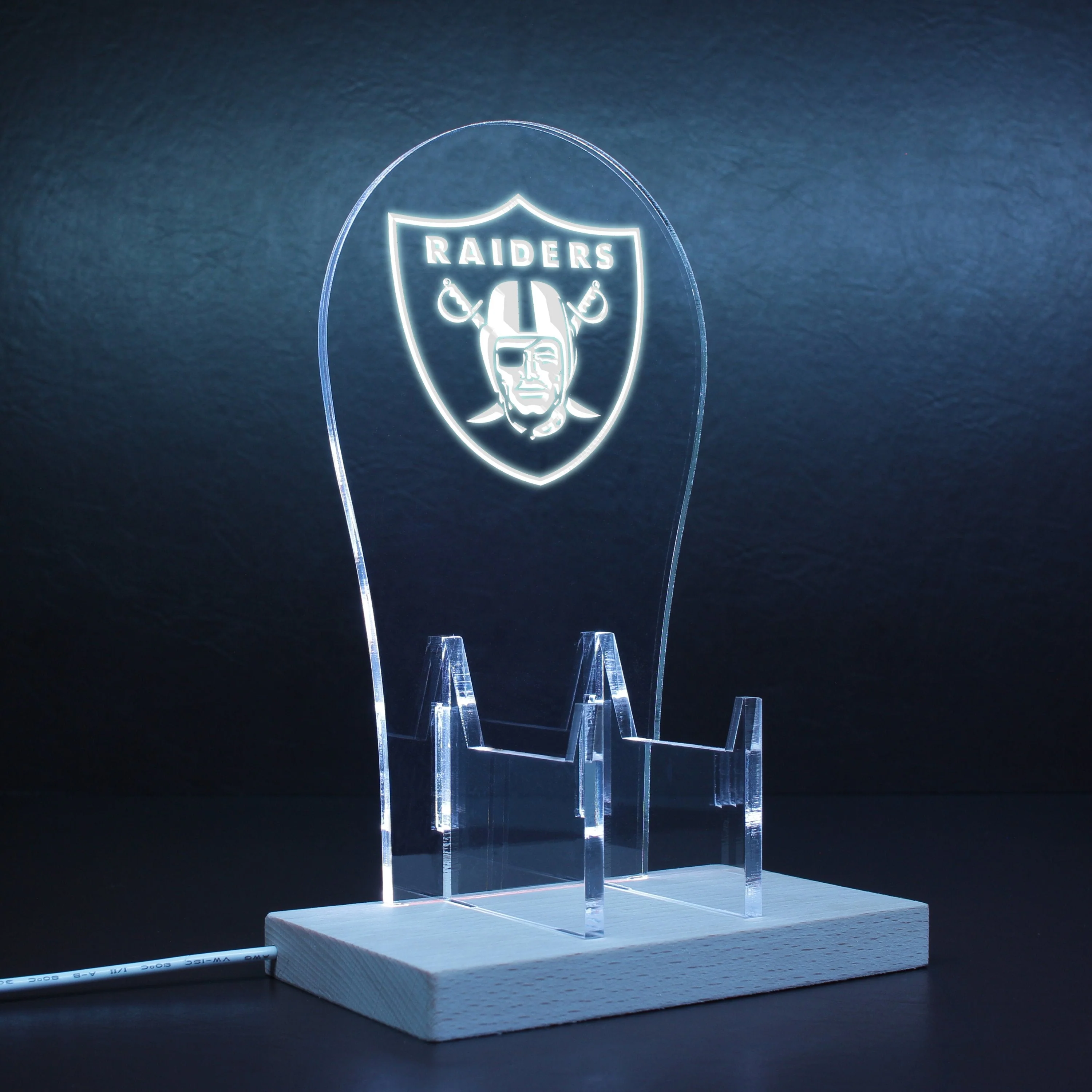 Las Vegas Raiders LED Gaming Headset Controller Stand - Image 9