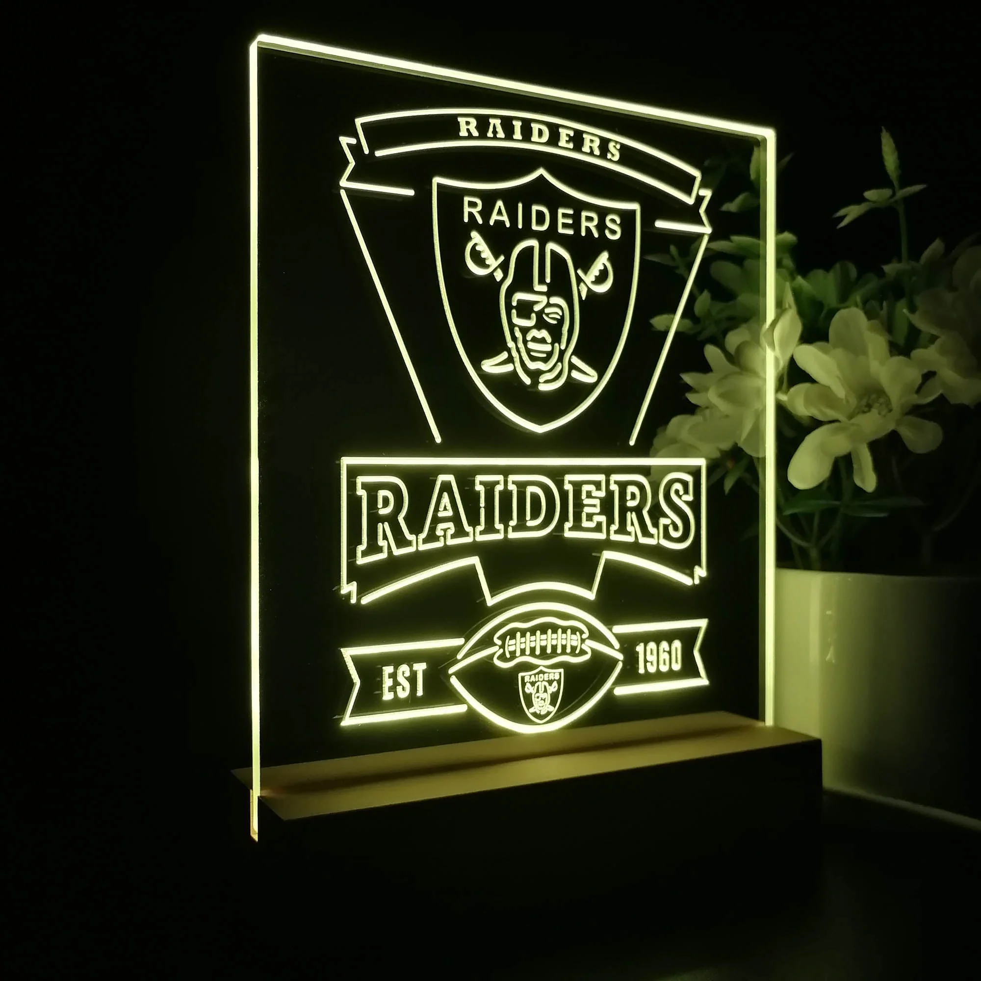 Las Vegas Raiders Neon Sign Pub Bar Lamp - Image 7