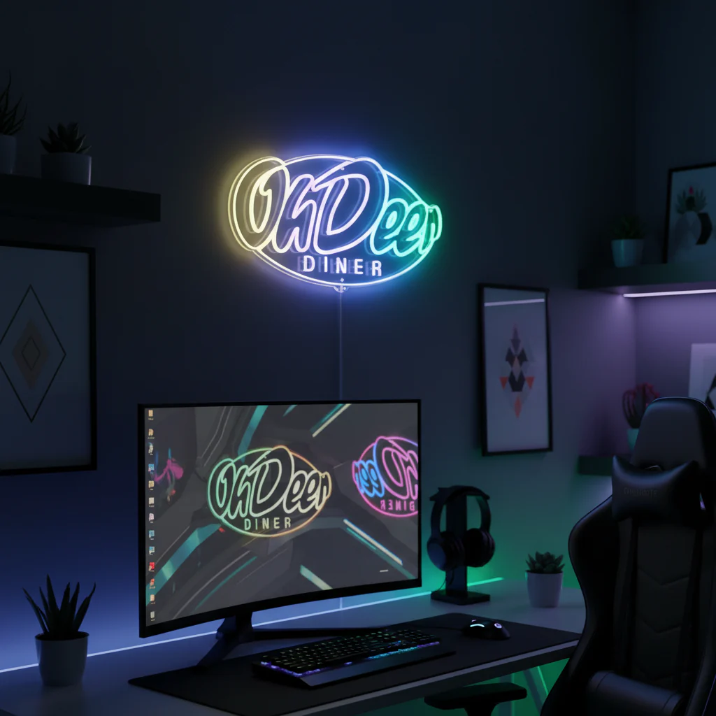 Oh Deer Diner Alan Wake RGB Edge Lit LED Sign - Image 8