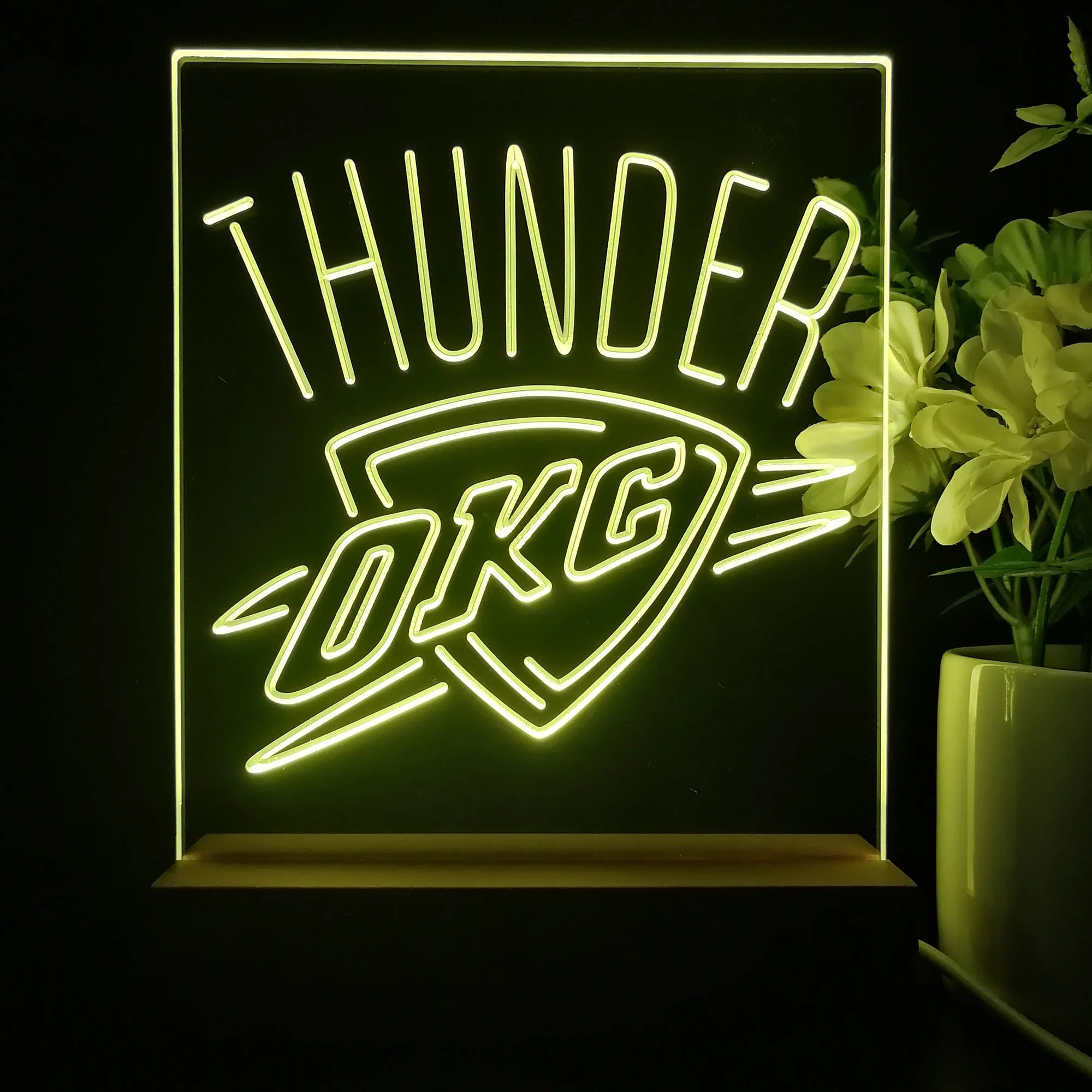 Oklahoma City Thunder Neon Sign Table Top Lamp