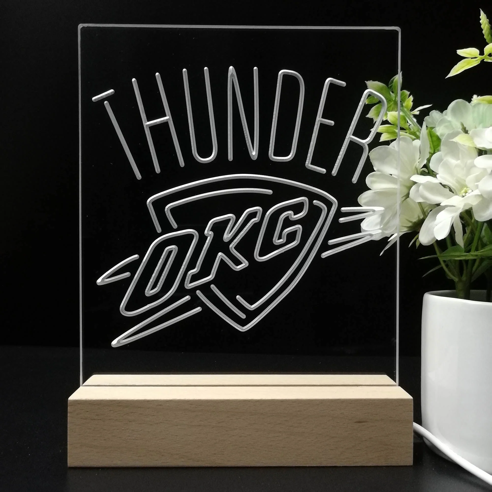 Oklahoma City Thunder Neon Sign Table Top Lamp - Image 8