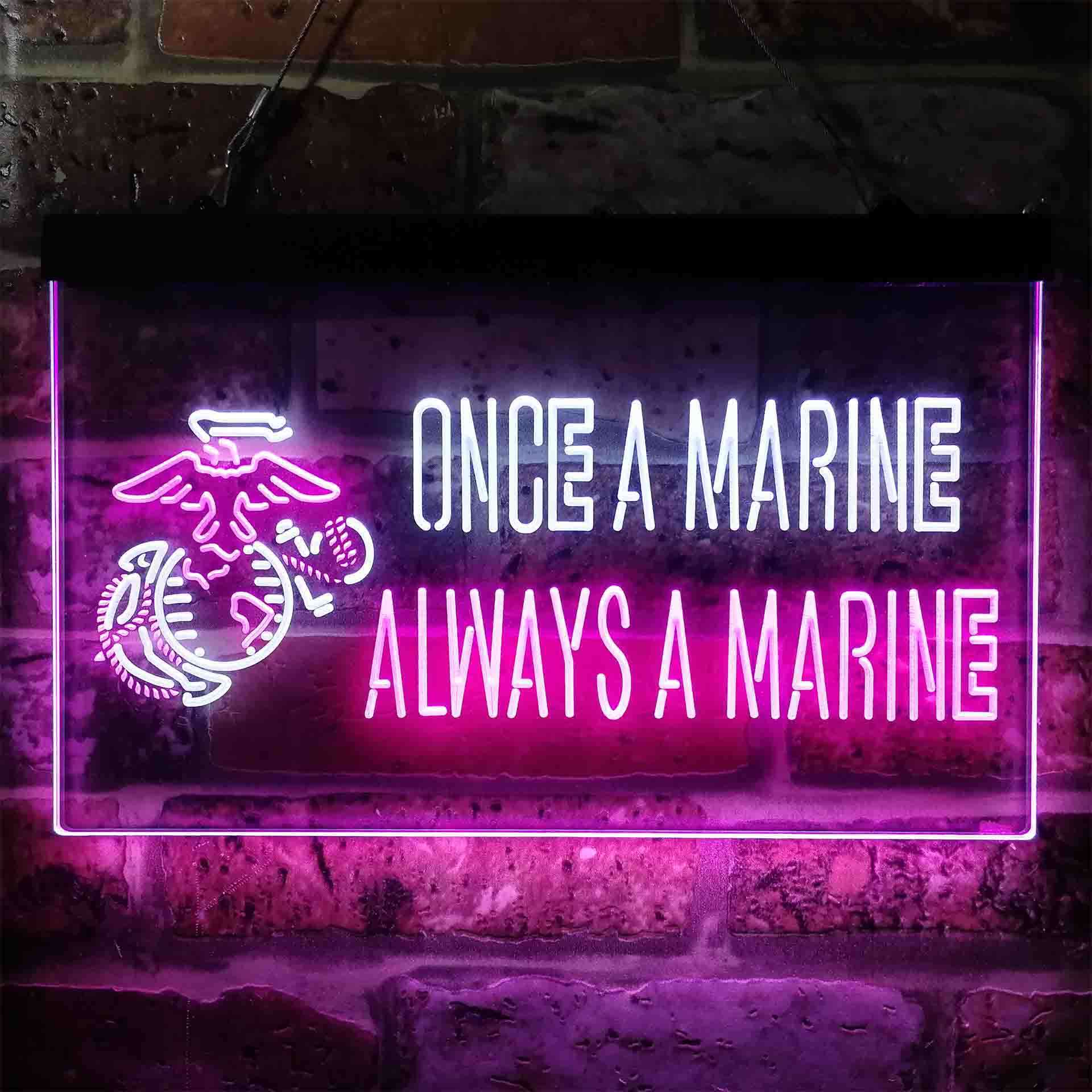 Once a Marine Always a Marine Neon-Like LED Sign - Image 8