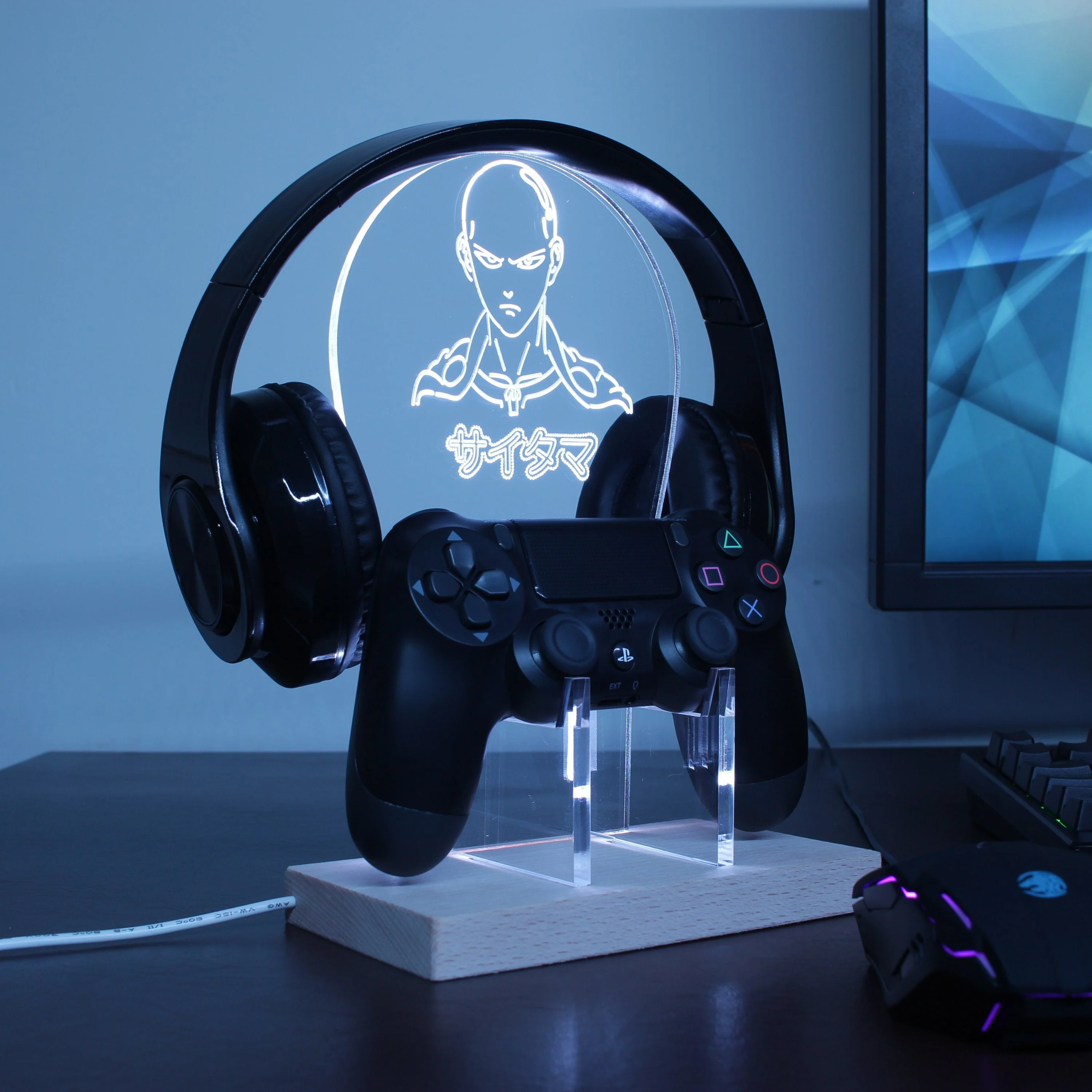 One Punch Man LED Gaming Headset Controller Stand - Image 4