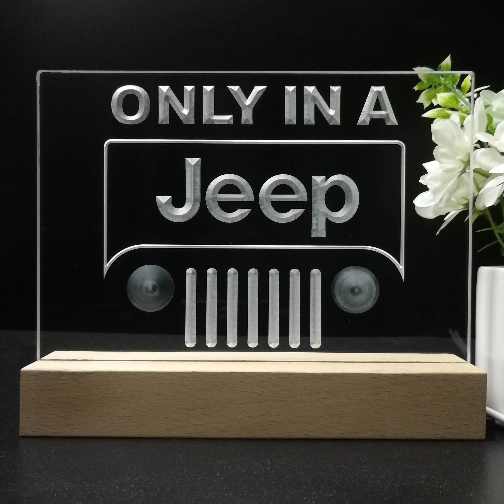 Only in a Jeep 4x4 Sport 3D Illusion Night Light Desk Lamp - Image 8