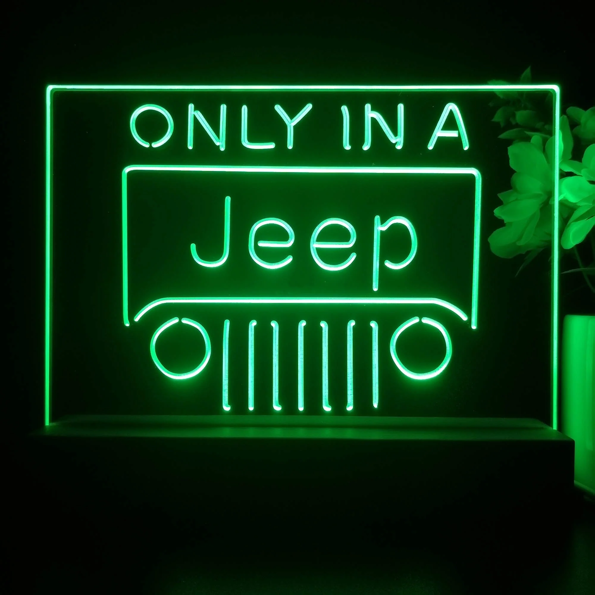Only in a Jeep Beer Garage 3D Illusion Night Light Desk Lamp - Image 4