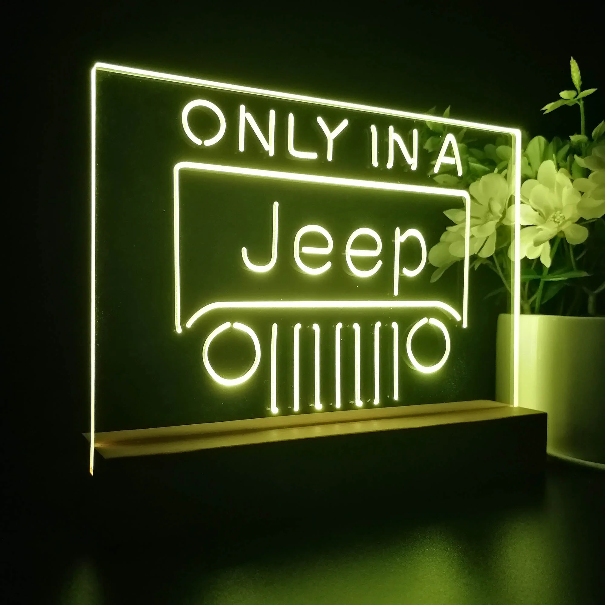 Only in a Jeep Beer Garage 3D Illusion Night Light Desk Lamp - Image 6