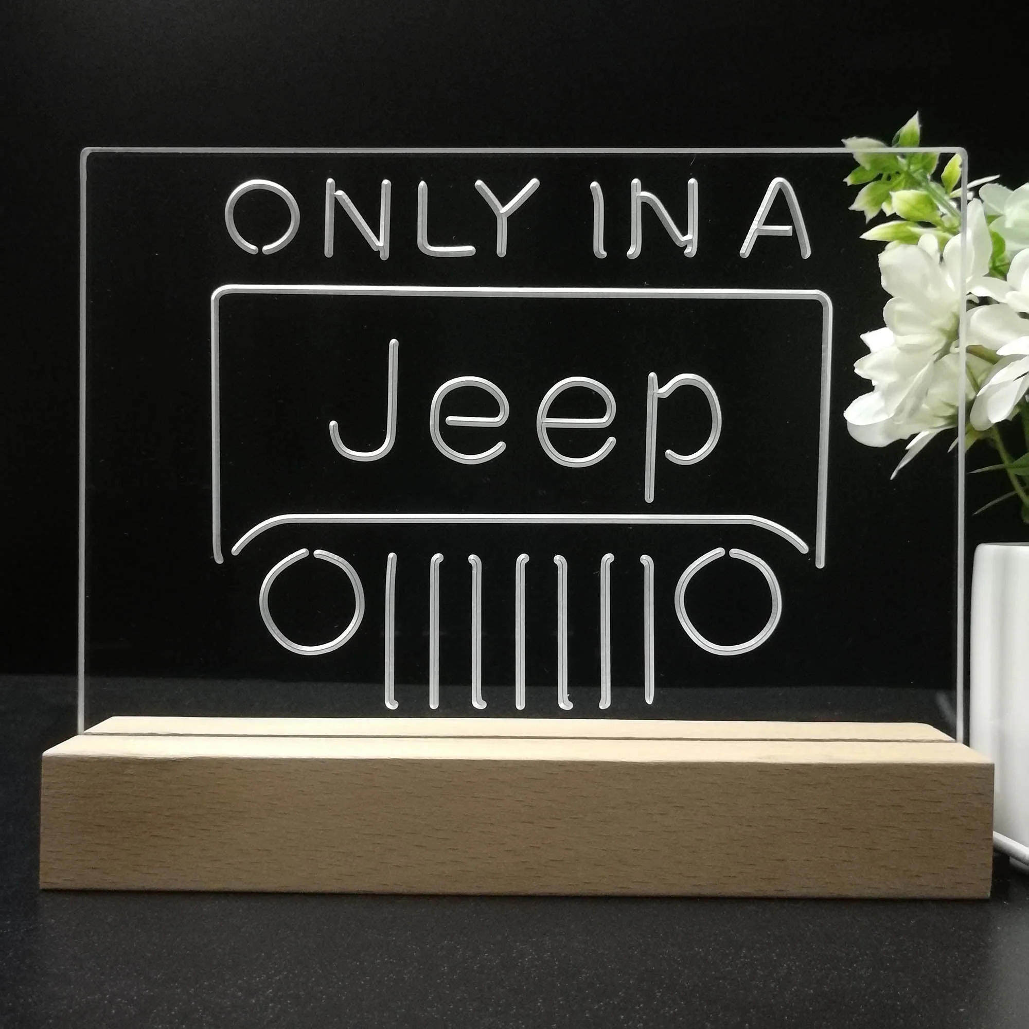 Only in a Jeep Beer Garage 3D Illusion Night Light Desk Lamp - Image 8