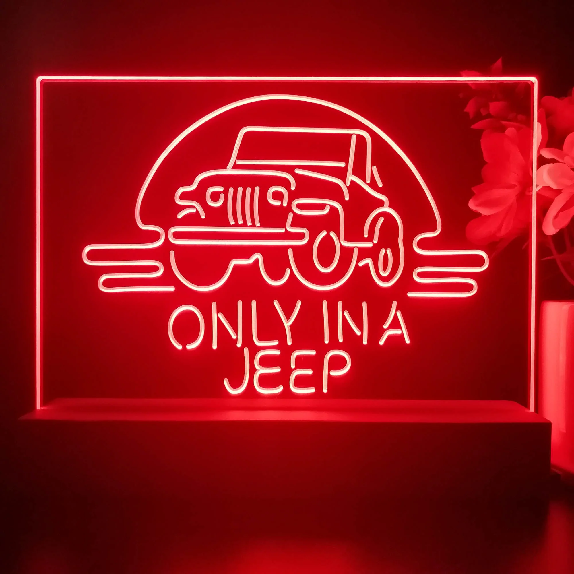 Only in a Jeep Car Man Cave 3D Illusion Night Light Desk Lamp - Image 4