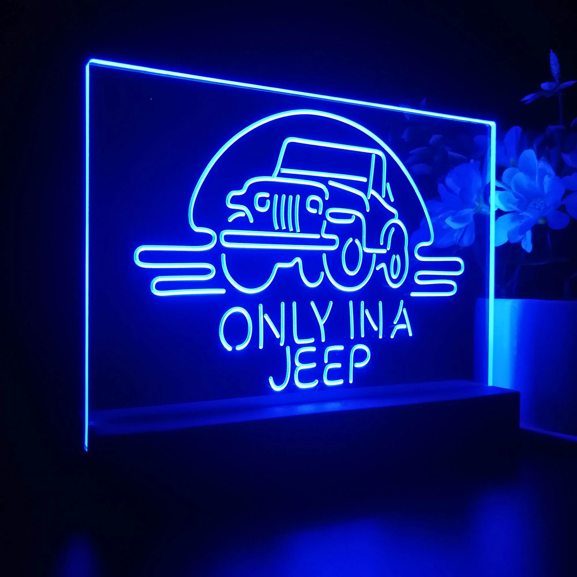Only in a Jeep Car Man Cave 3D Illusion Night Light Desk Lamp - Image 6