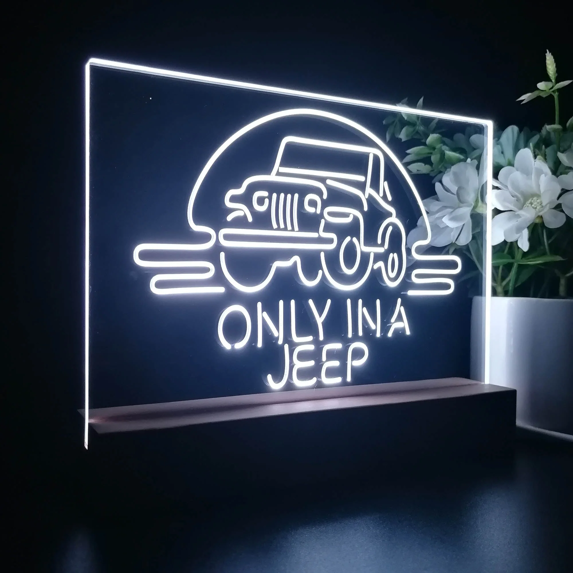 Only in a Jeep Car Man Cave 3D Illusion Night Light Desk Lamp - Image 7