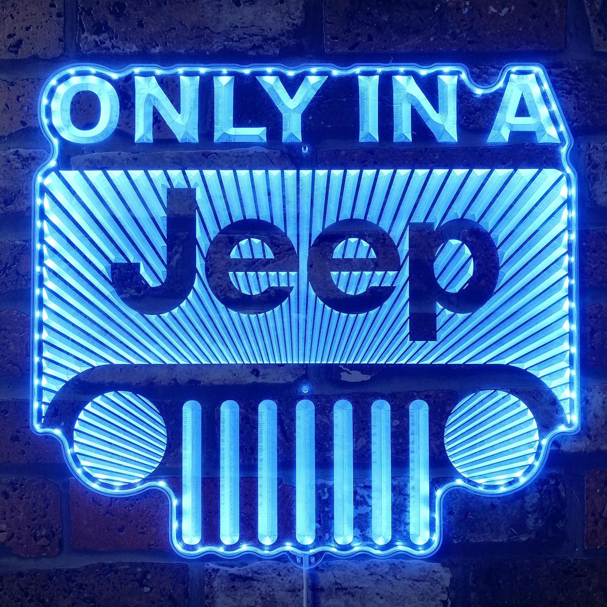 Only in a Jeep Neon LED Sign with Dynamic RGB Colors - Image 4