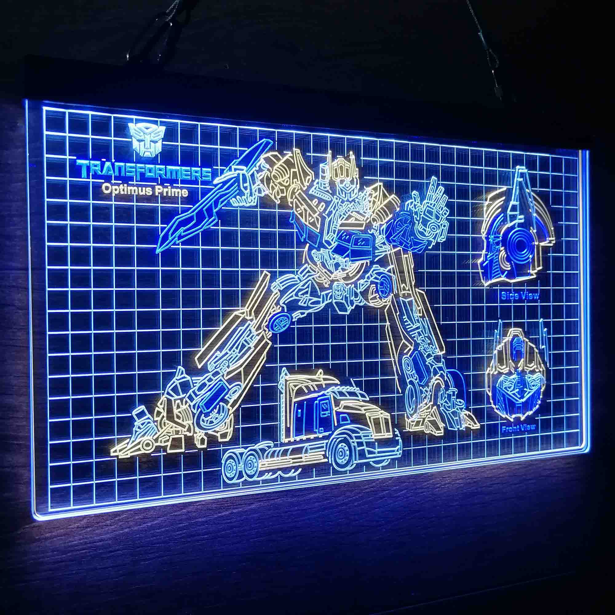 Optimus Prime Transformers Blueprint Cool Neon LED Sign 3 Colors - Image 11