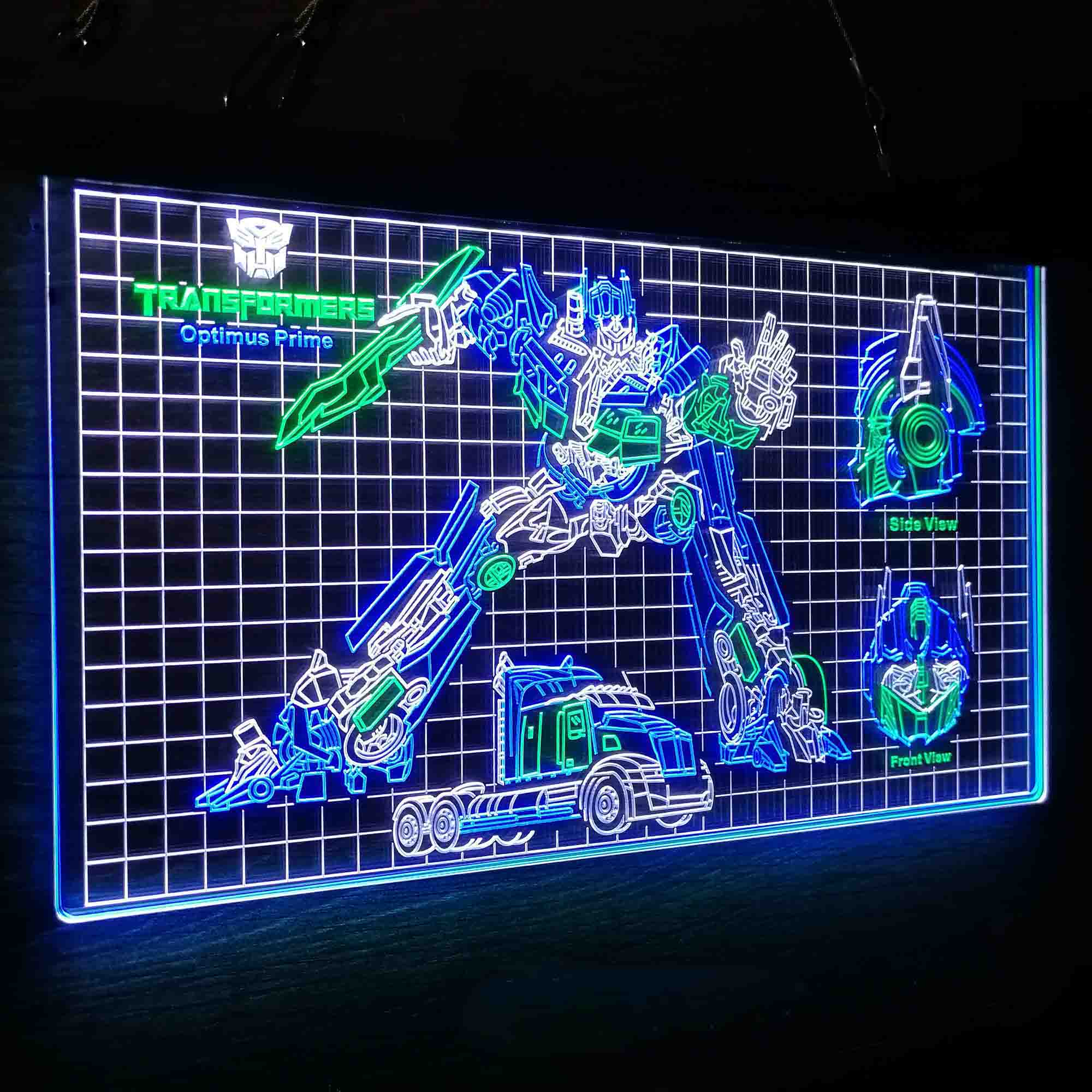 Optimus Prime Transformers Blueprint Cool Neon LED Sign 3 Colors - Image 12