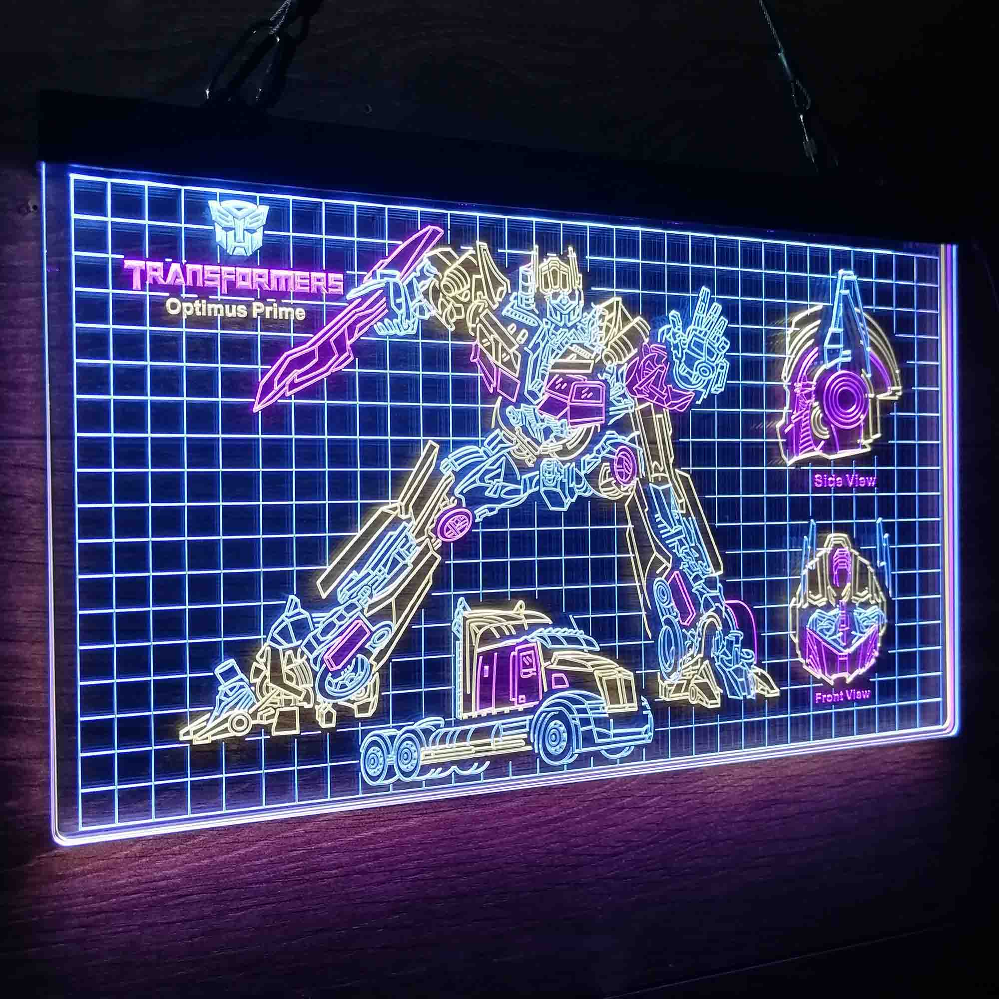 Optimus Prime Transformers Blueprint Cool Neon LED Sign 3 Colors - Image 13