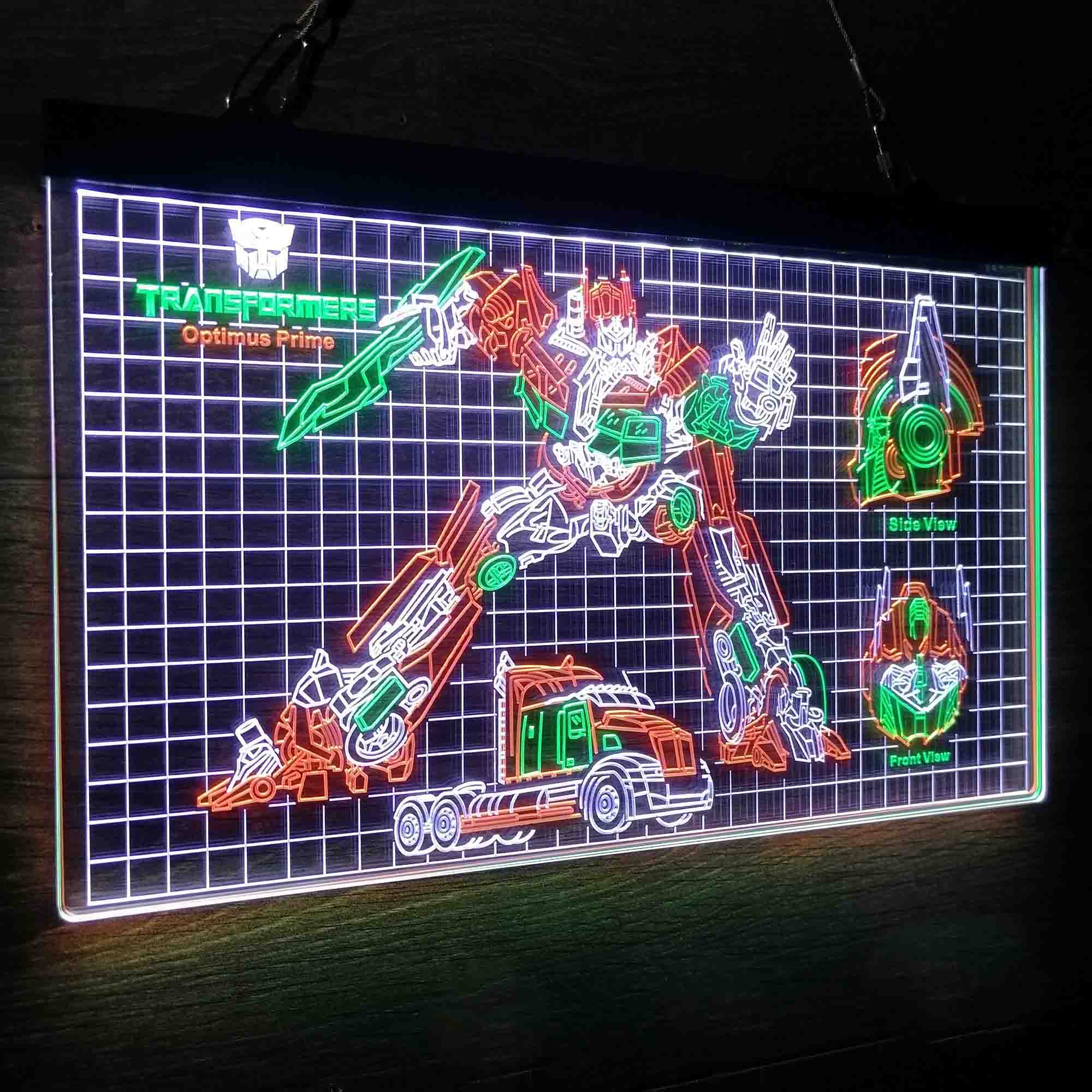 Optimus Prime Transformers Blueprint Cool Neon LED Sign 3 Colors - Image 3
