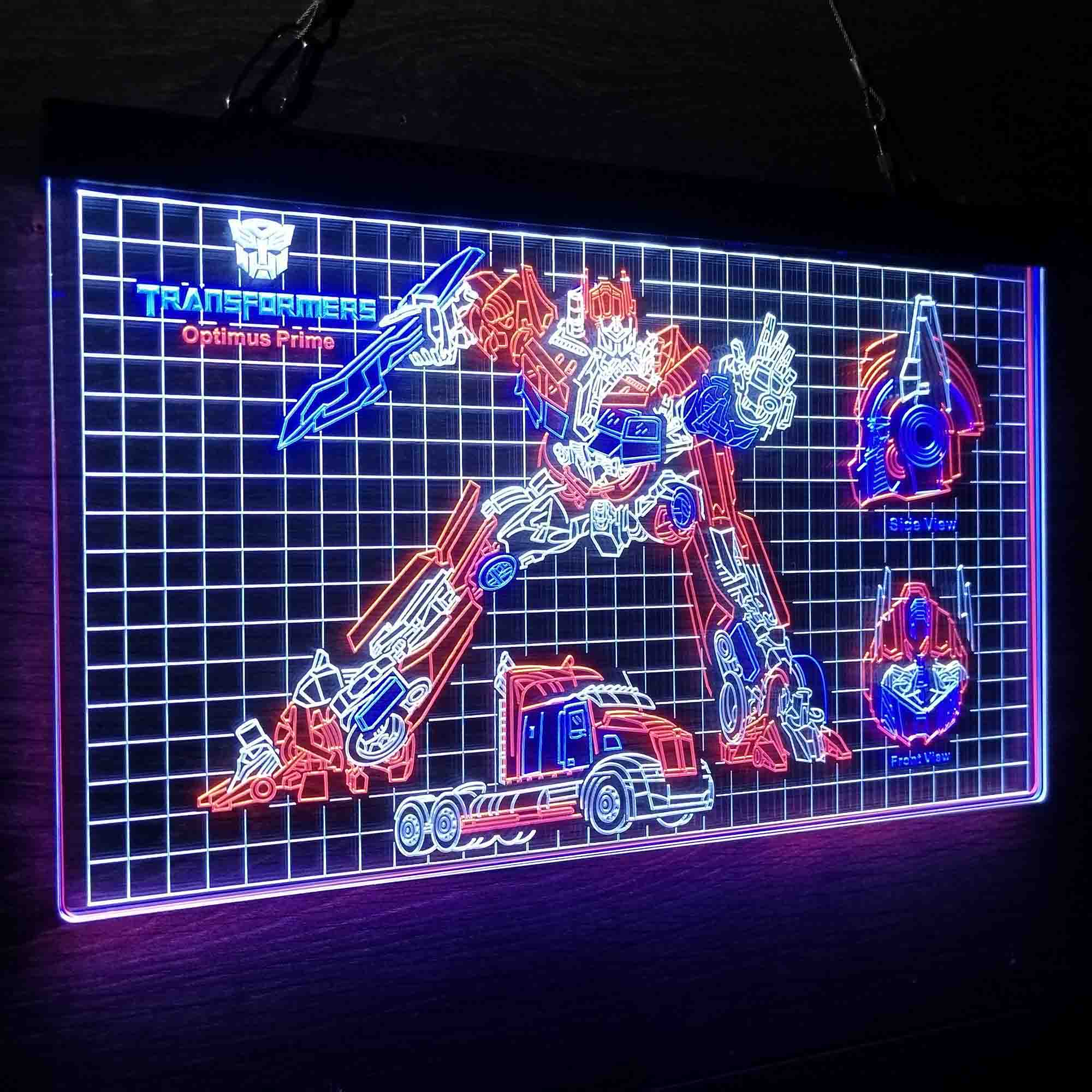 Optimus Prime Transformers Blueprint Cool Neon LED Sign 3 Colors - Image 4