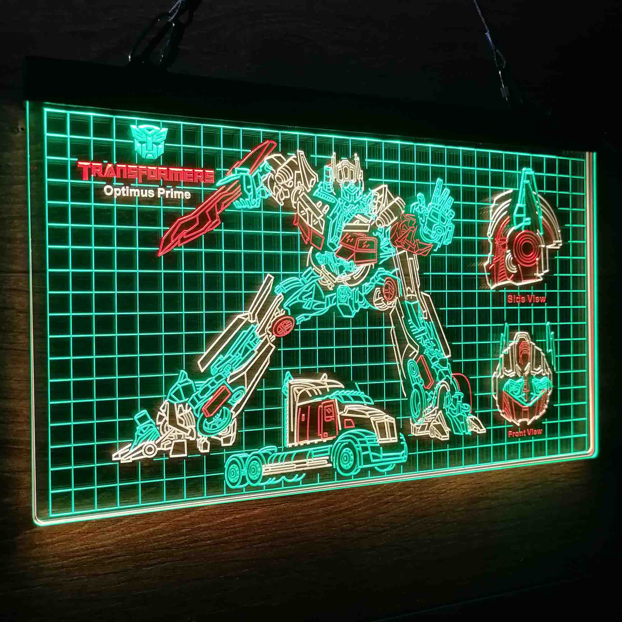 Optimus Prime Transformers Blueprint Cool Neon LED Sign 3 Colors - Image 5