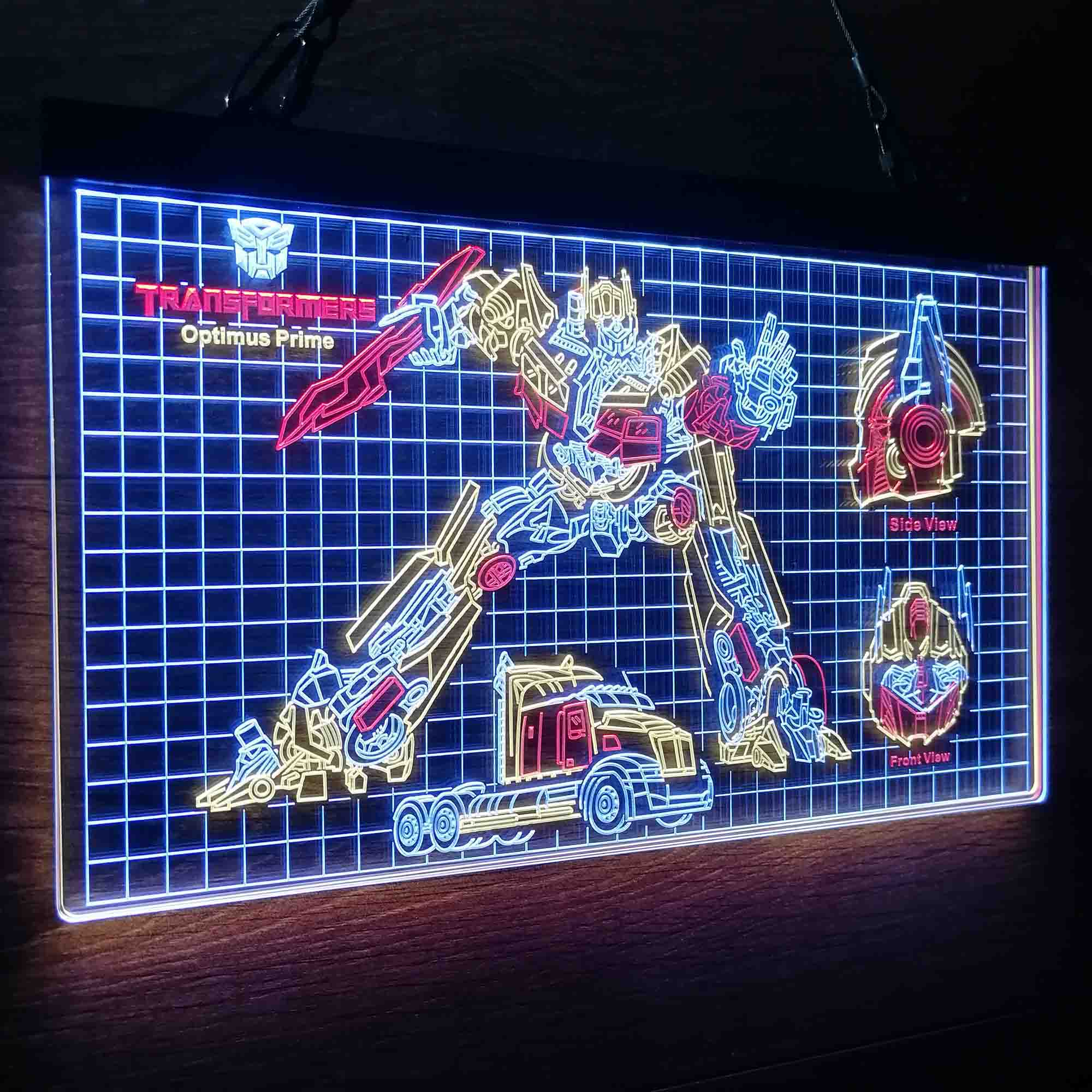 Optimus Prime Transformers Blueprint Cool Neon LED Sign 3 Colors - Image 6