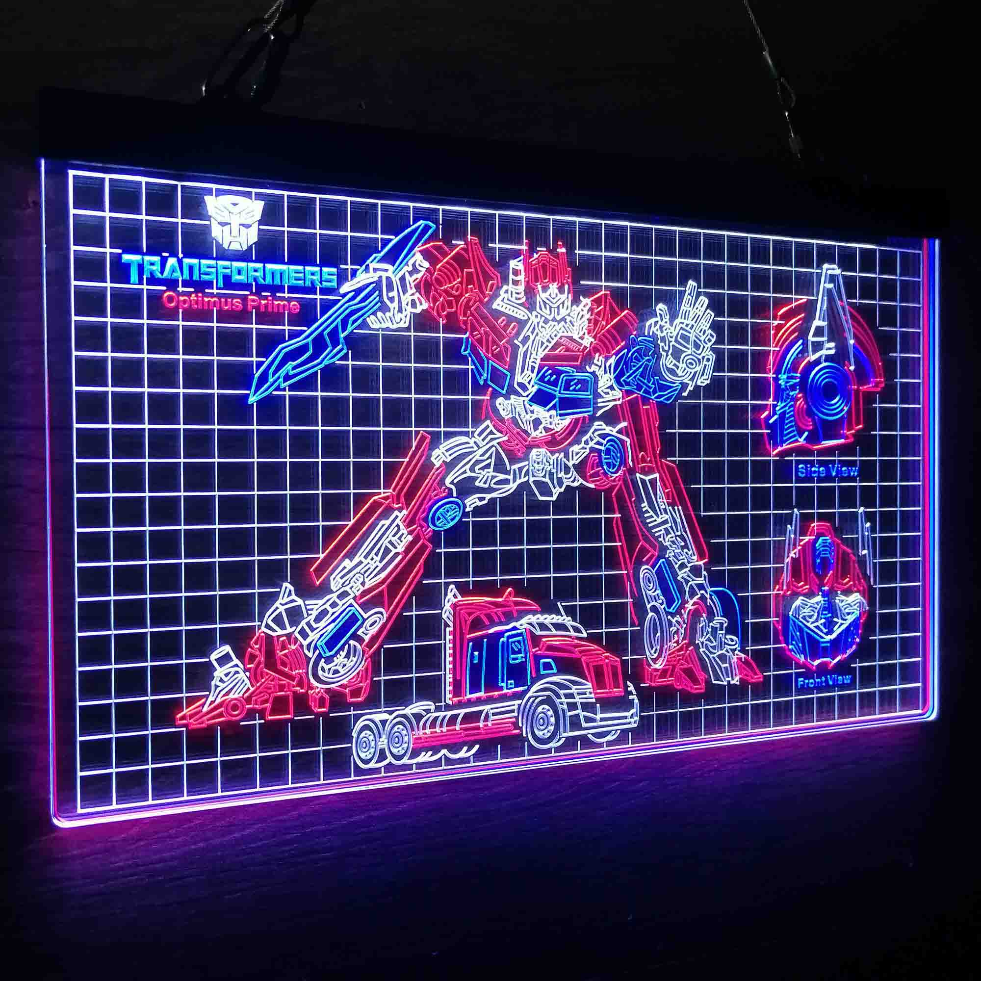 Optimus Prime Transformers Blueprint Cool Neon LED Sign 3 Colors - Image 7
