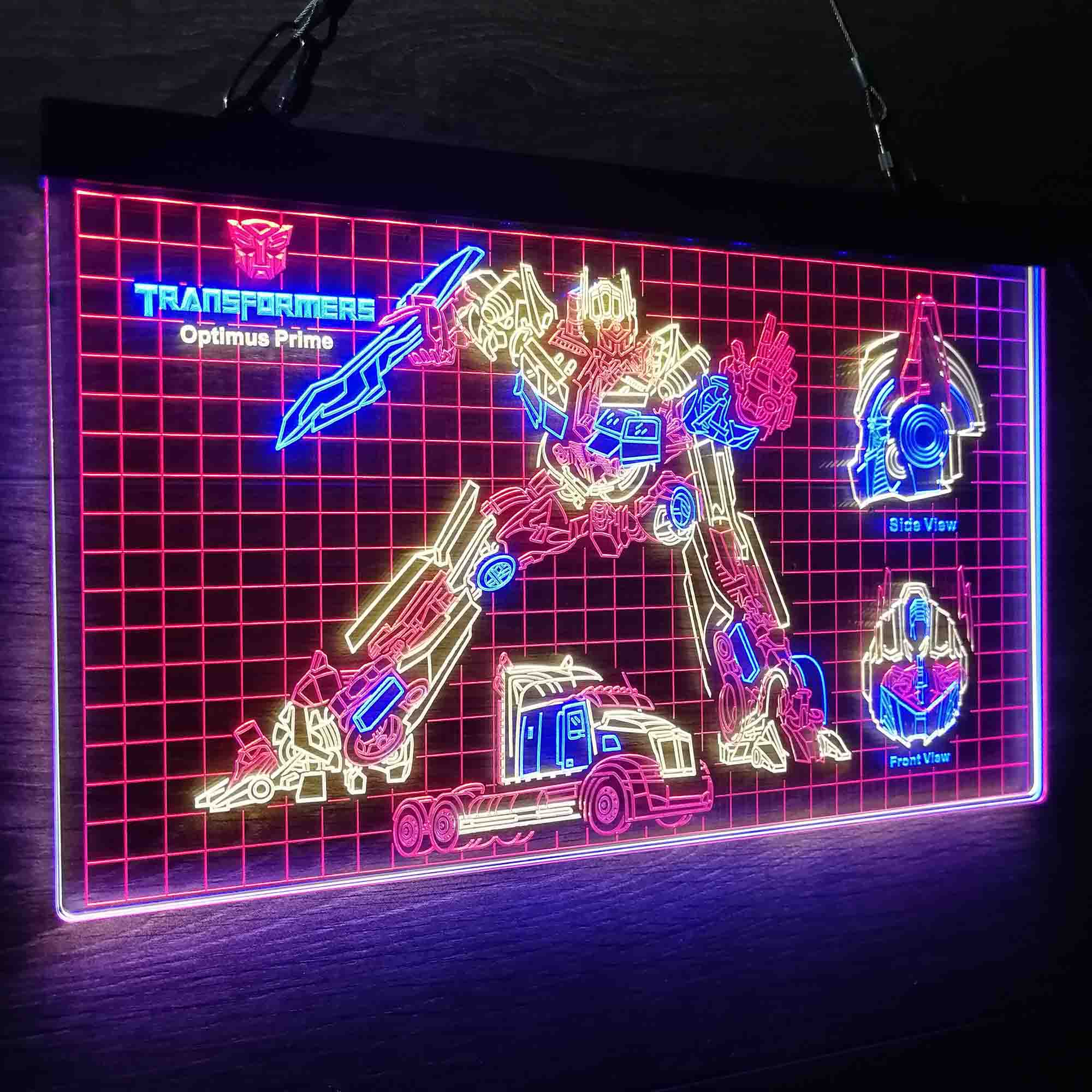 Optimus Prime Transformers Blueprint Cool Neon LED Sign 3 Colors - Image 8