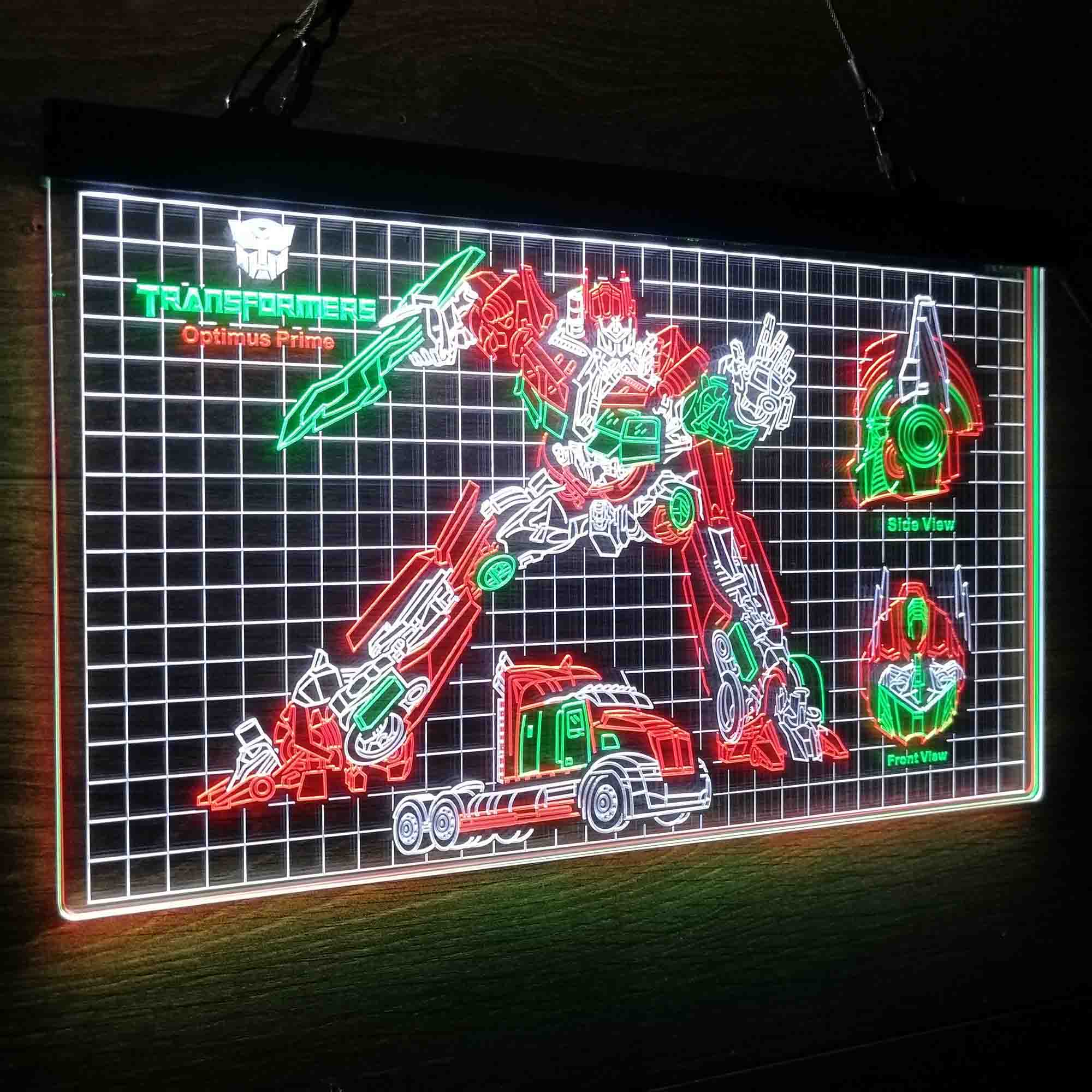 Optimus Prime Transformers Blueprint Cool Neon LED Sign 3 Colors - Image 9