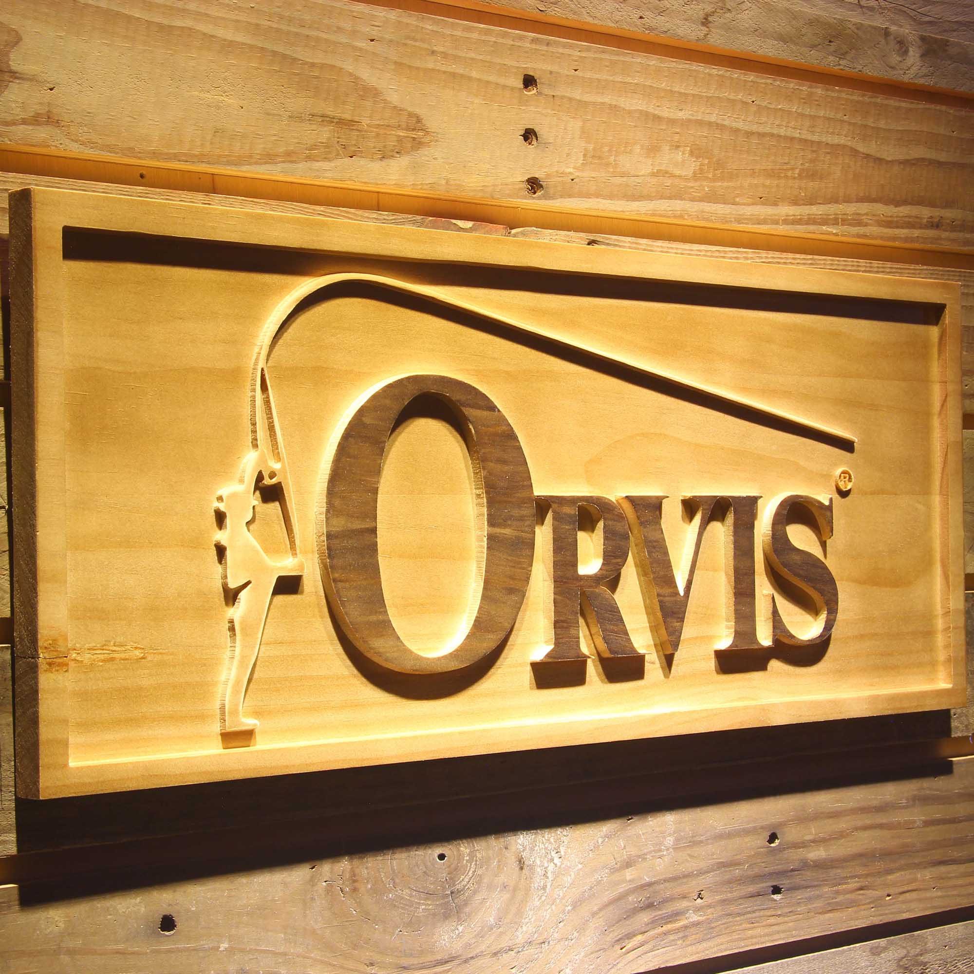 Orvis Fishing 3D Solid Wooden Craving Sign - Image 2