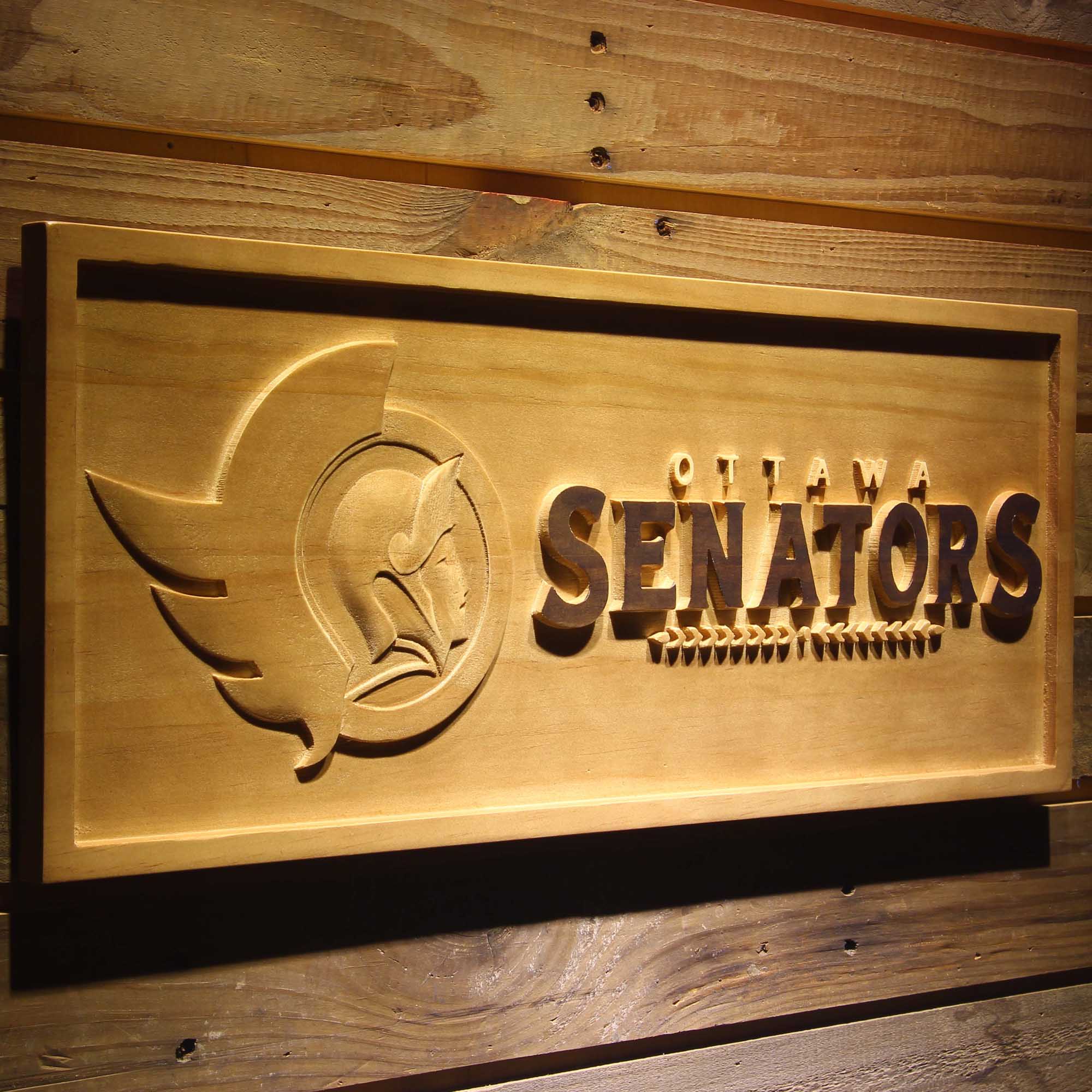 Ottawa Senators 3D Solid Wooden Craving Sign - Image 2