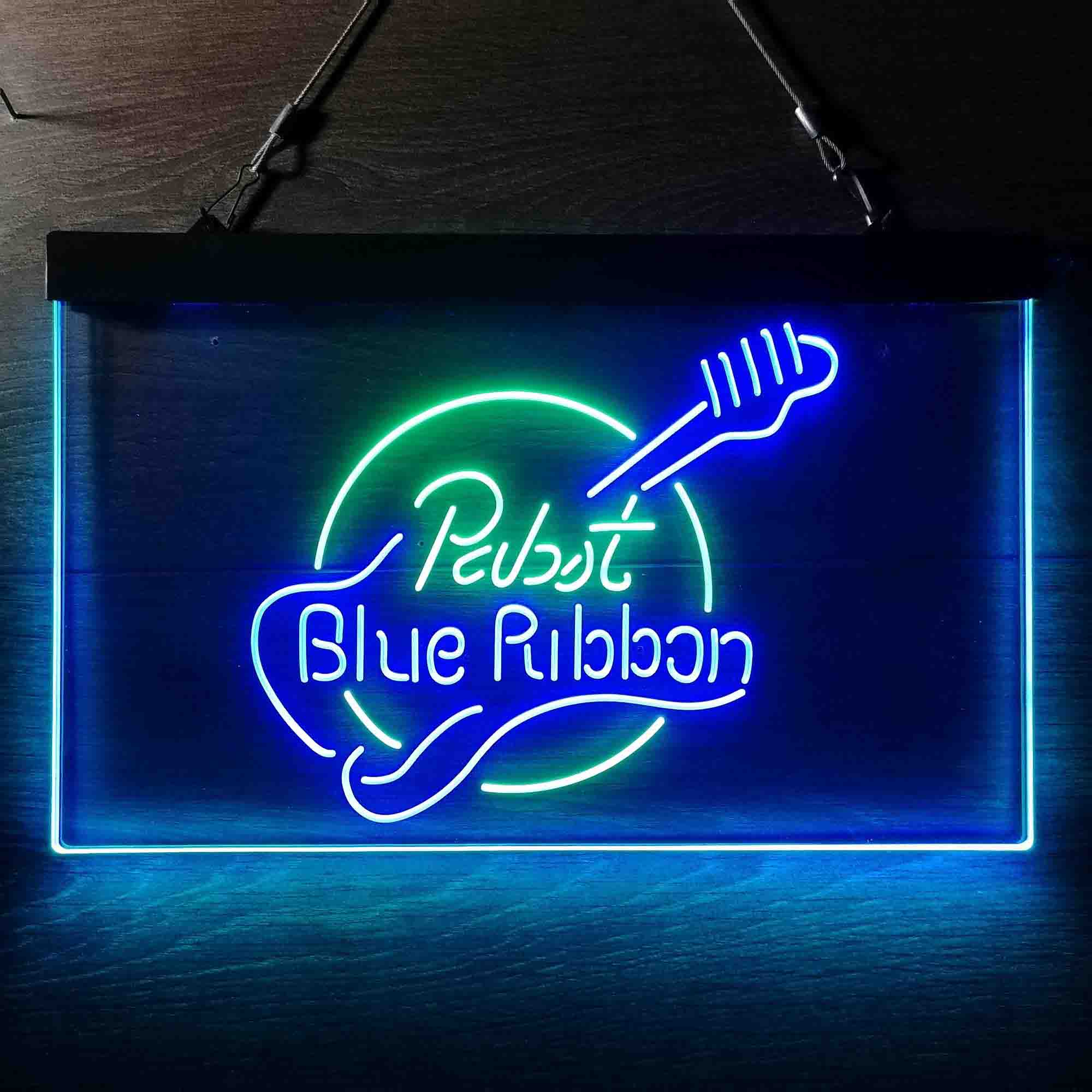 Pabst Blue Ribbon Guitar Home Bar Neon Light LED Sign - Image 10