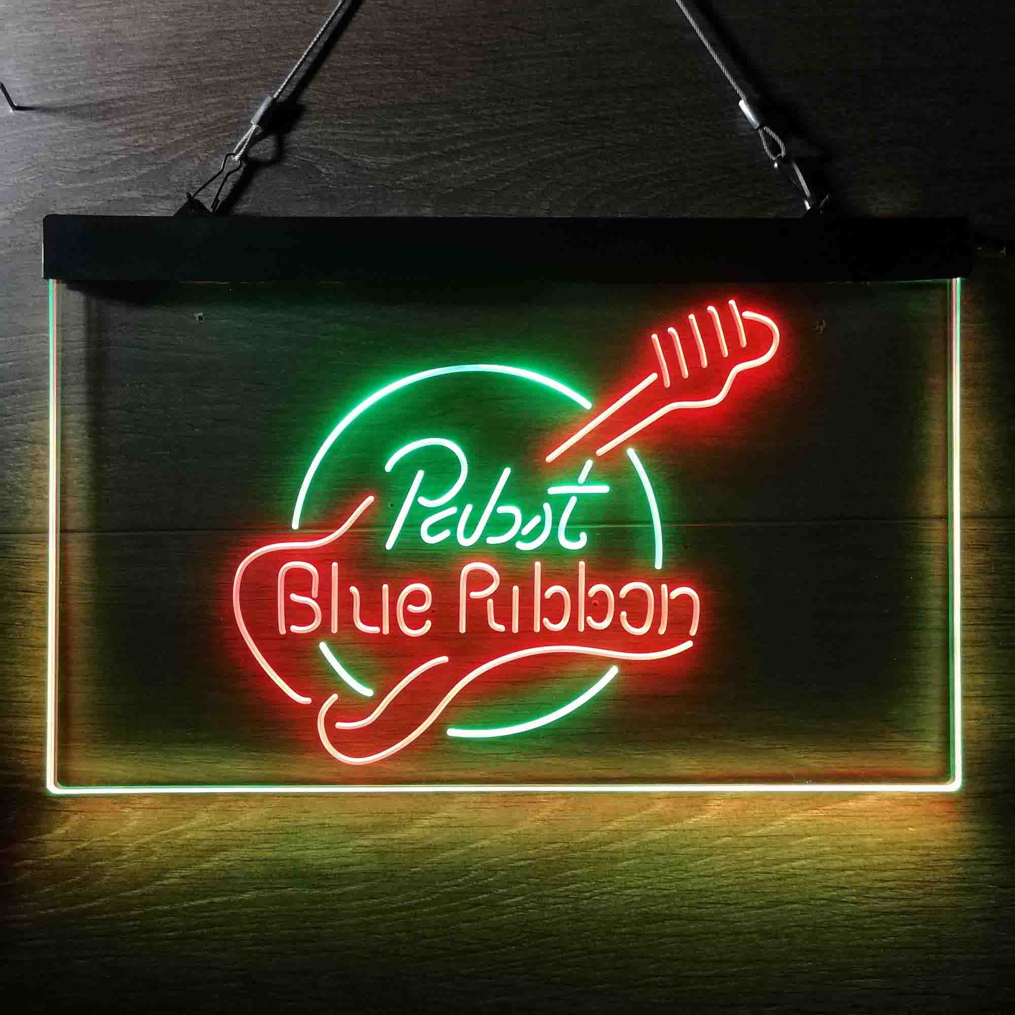 Pabst Blue Ribbon Guitar Home Bar Neon Light LED Sign - Image 12