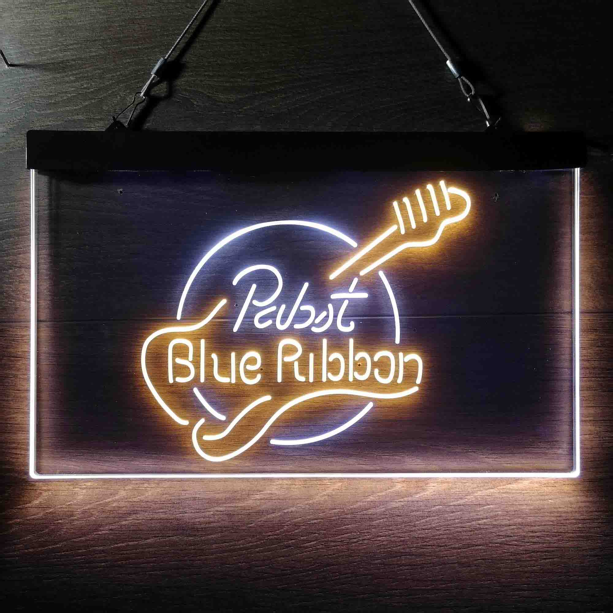 Pabst Blue Ribbon Guitar Home Bar Neon Light LED Sign - Image 7