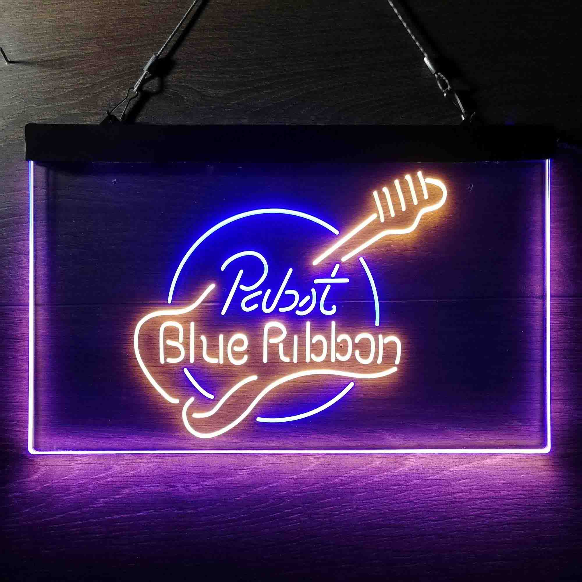 Pabst Blue Ribbon Guitar Home Bar Neon Light LED Sign - Image 9