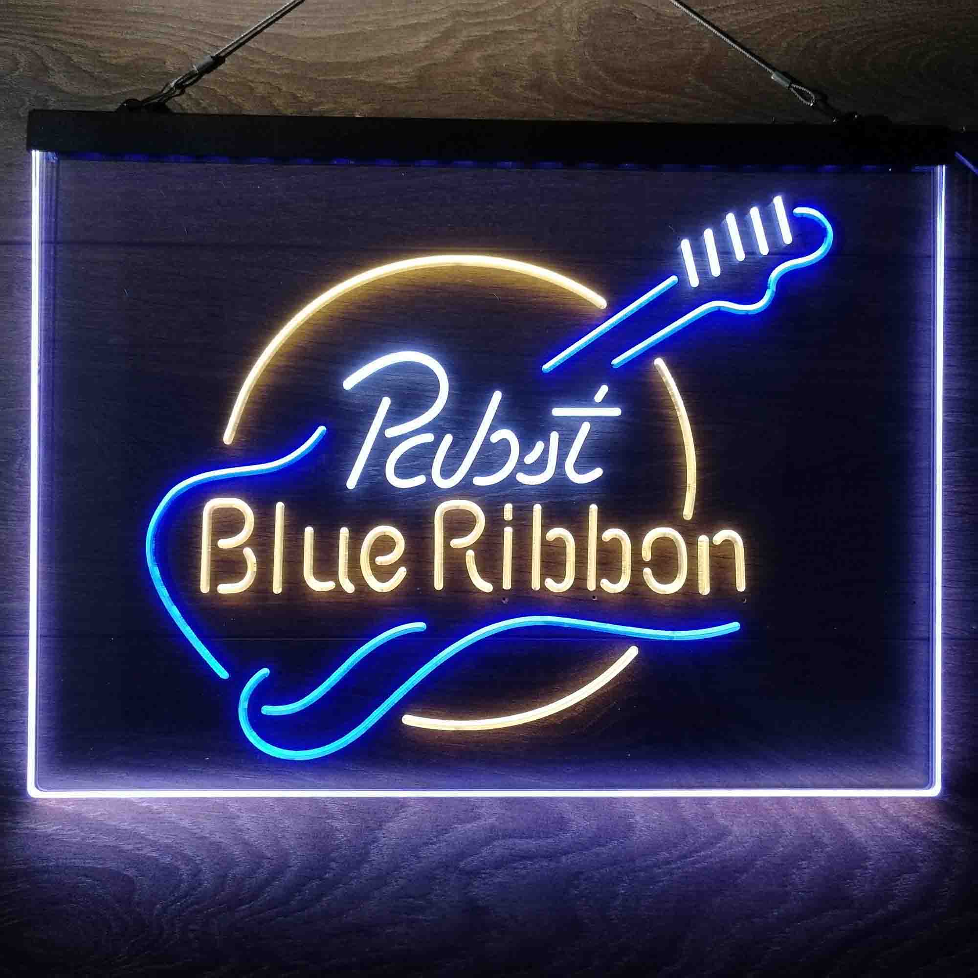 Pabst Blue Ribbon Guitar Neon 3-Color LED Sign - Image 2