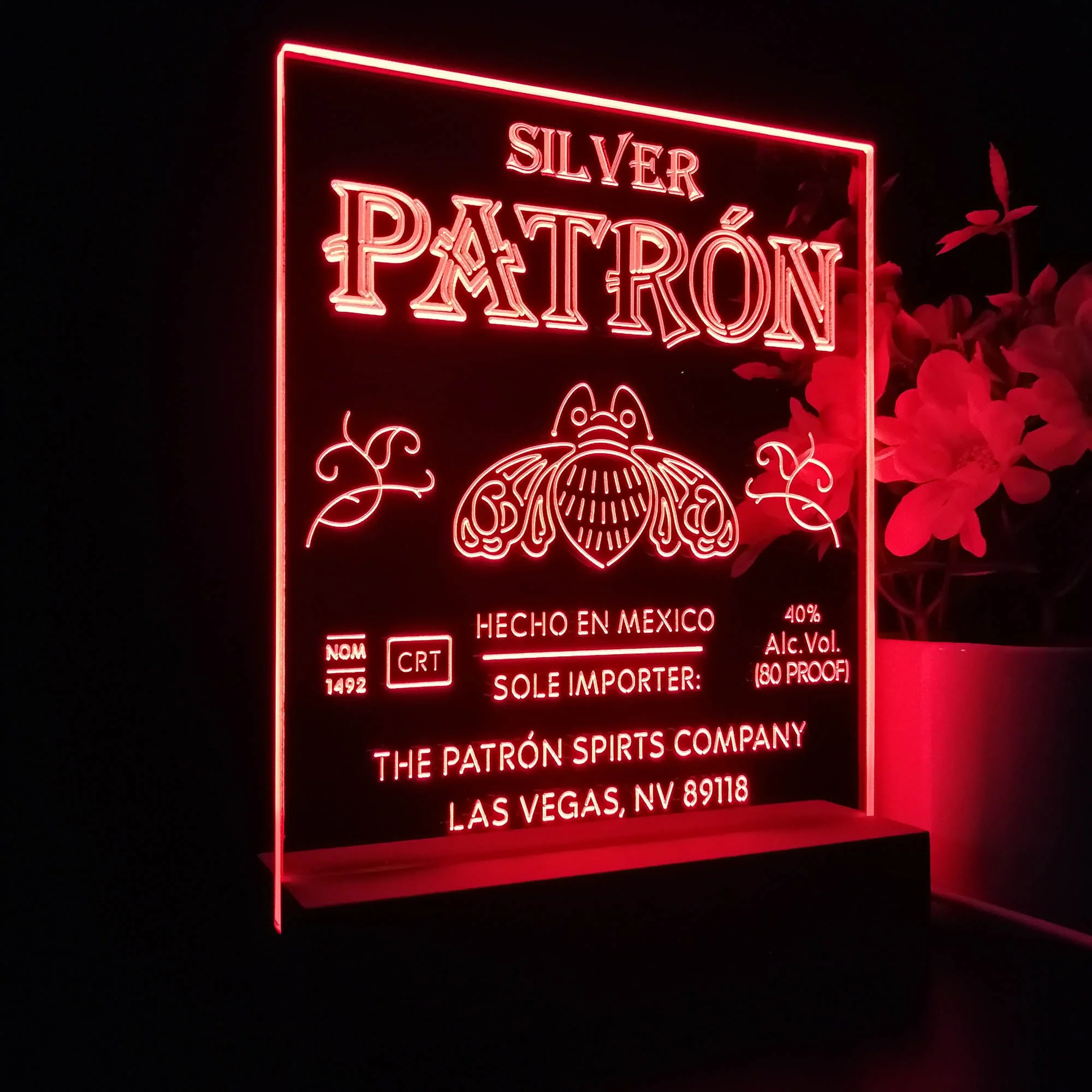 Patron Silver Tequila Night Light Neon Pub Bar Lamp - Image 5