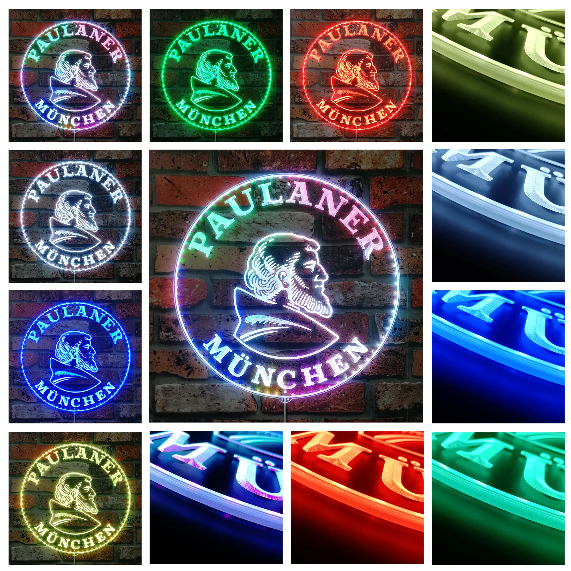 Paulaner Munich Beer Neon LED Sign with Dynamic RGB Colors - Image 3