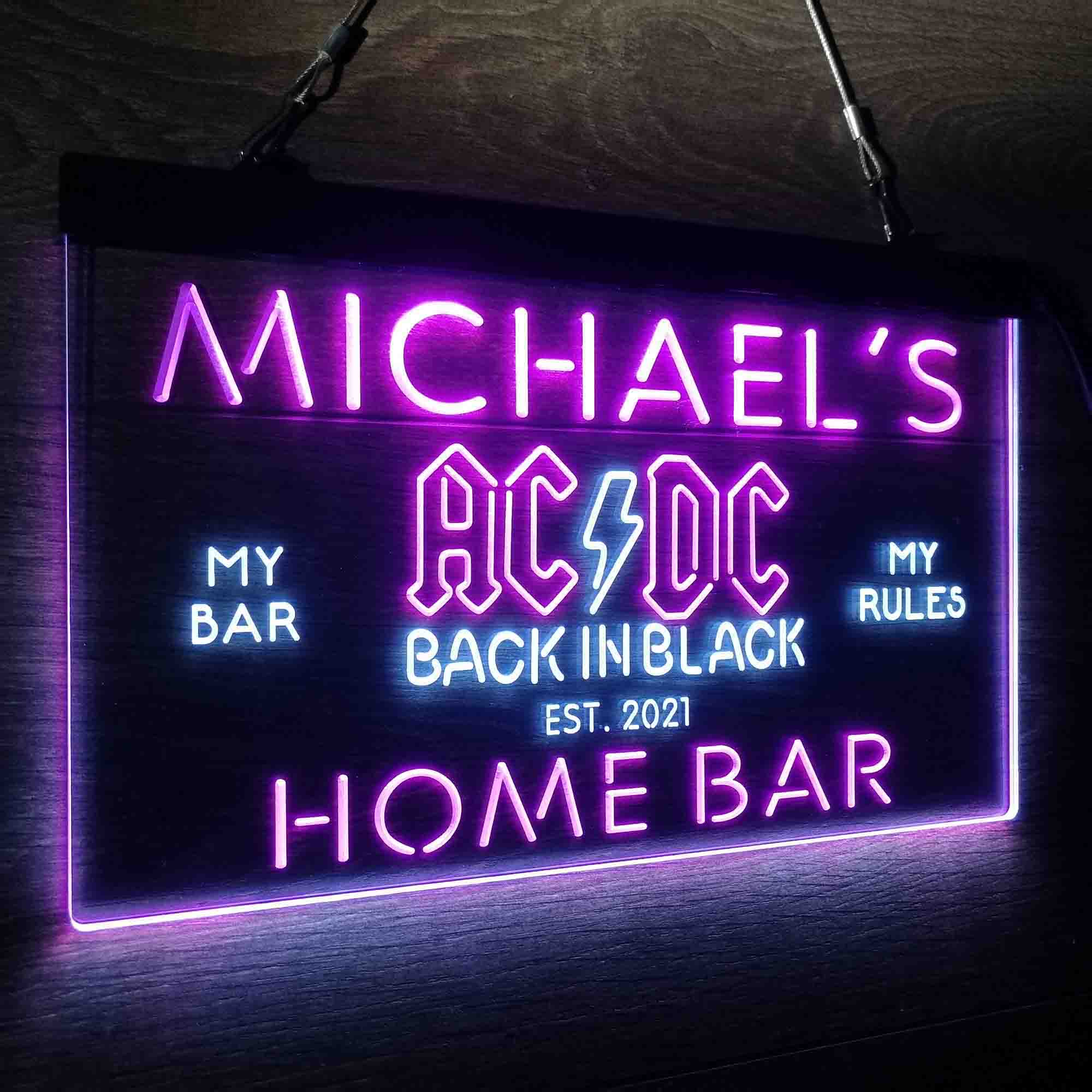 Personalized ACDC Back in Black Home Bar Neon-Like LED Sign - Image 15
