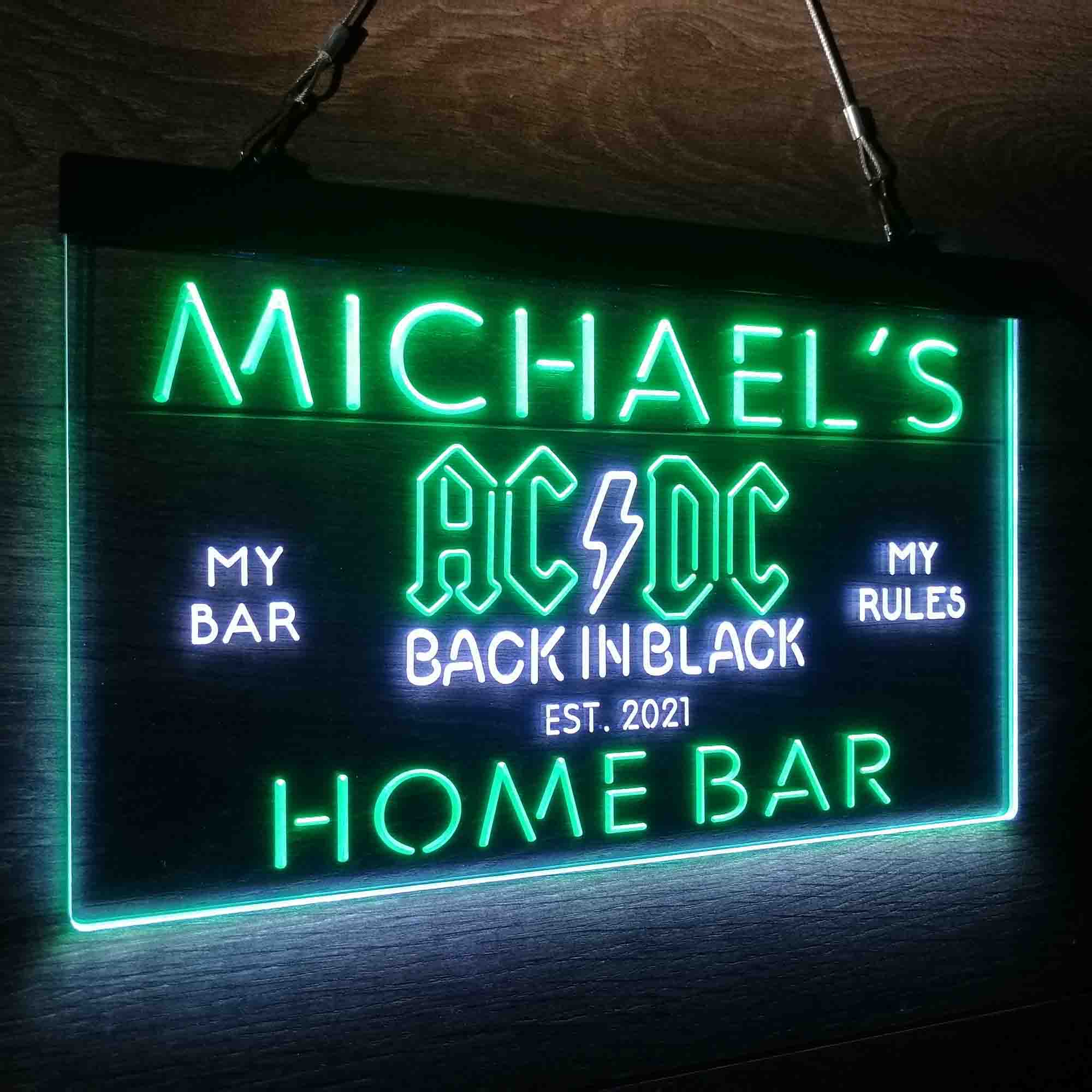Personalized ACDC Back in Black Home Bar Neon-Like LED Sign - Image 22