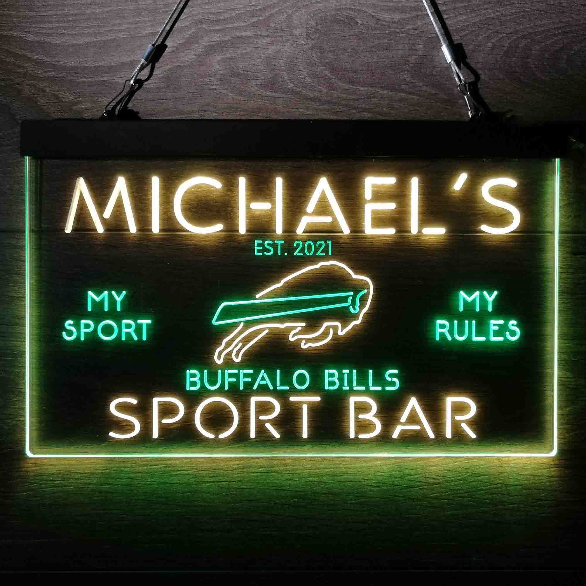 Personalized Buffalo Bills Sports Bar Neon LED Sign - Image 9