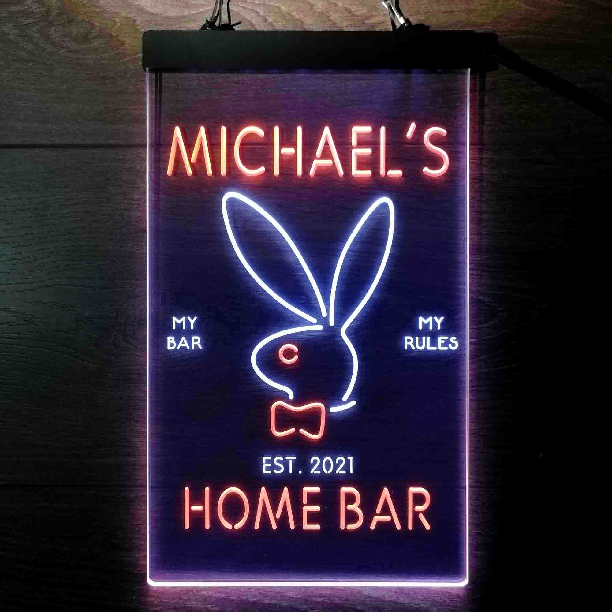 Personalized Bunny Rabbit Neon-Like LED Sign - Image 3
