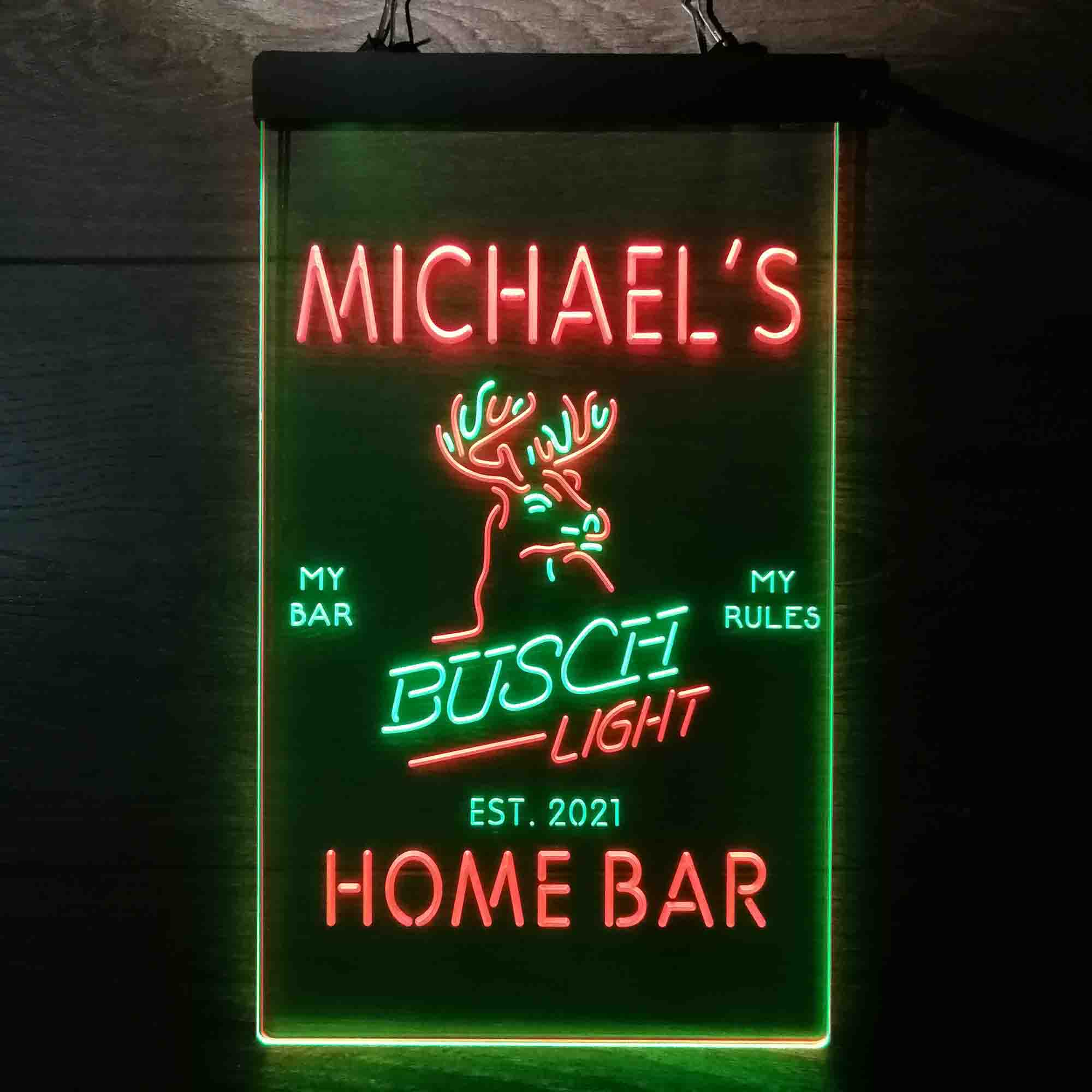 Personalized Busch Light Deer Home Bar Neon LED Sign - Image 12