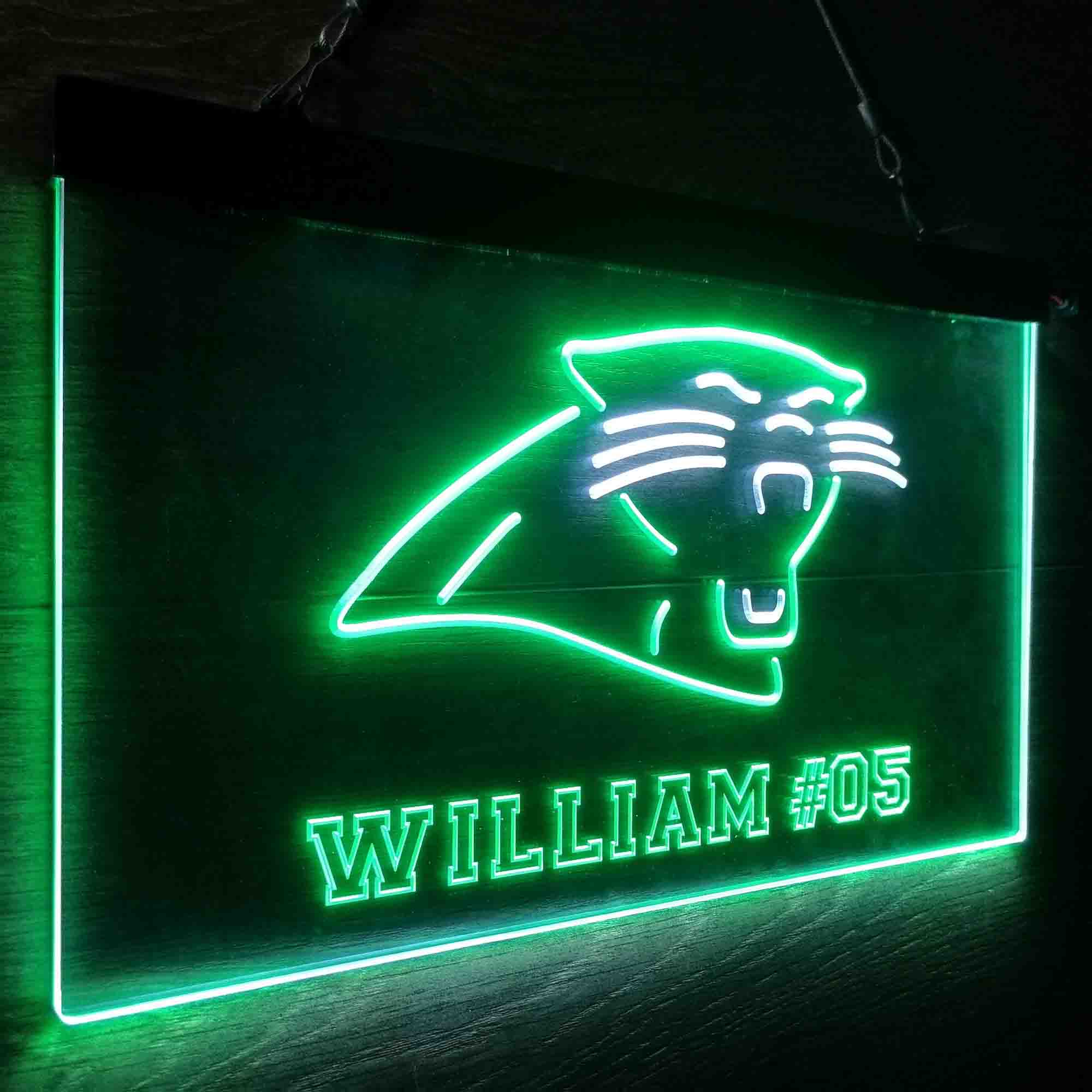Personalized Carolina Panthers Team Number Neon-Like LED Sign - Image 17